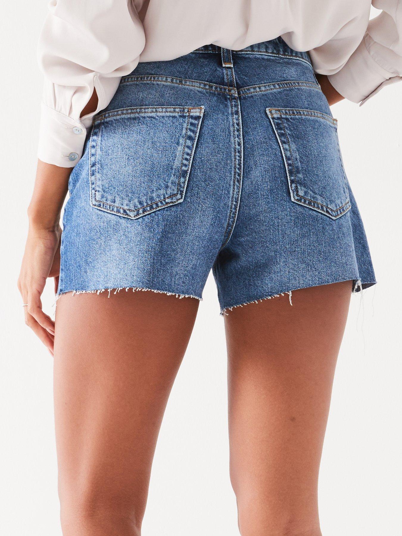 v-by-very-mom-distressed-raw-hem-shorts-mid-washoutfit