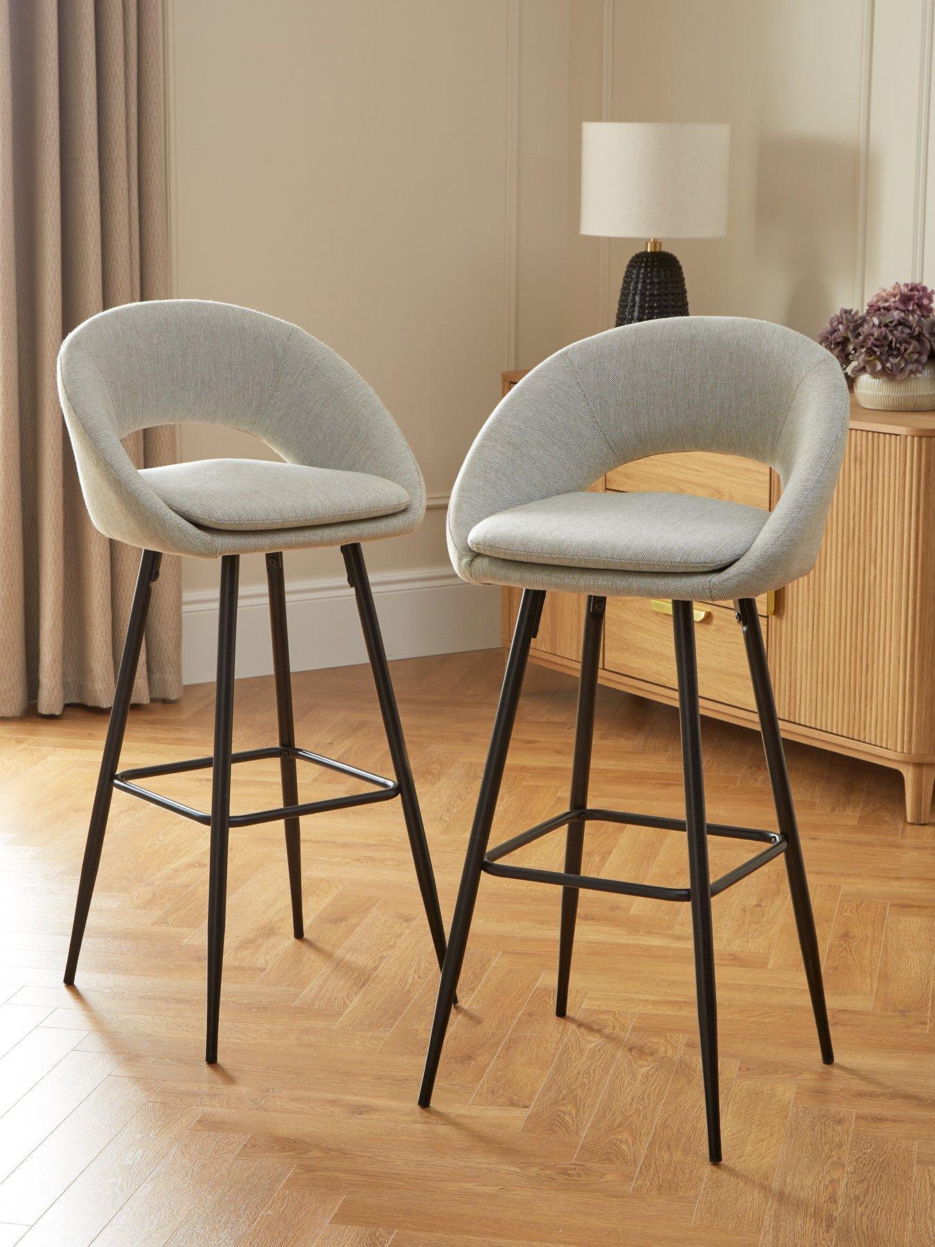 The Very Collection Pair of Aurelia Bar Stools - Natural/Black - FSC® Certified