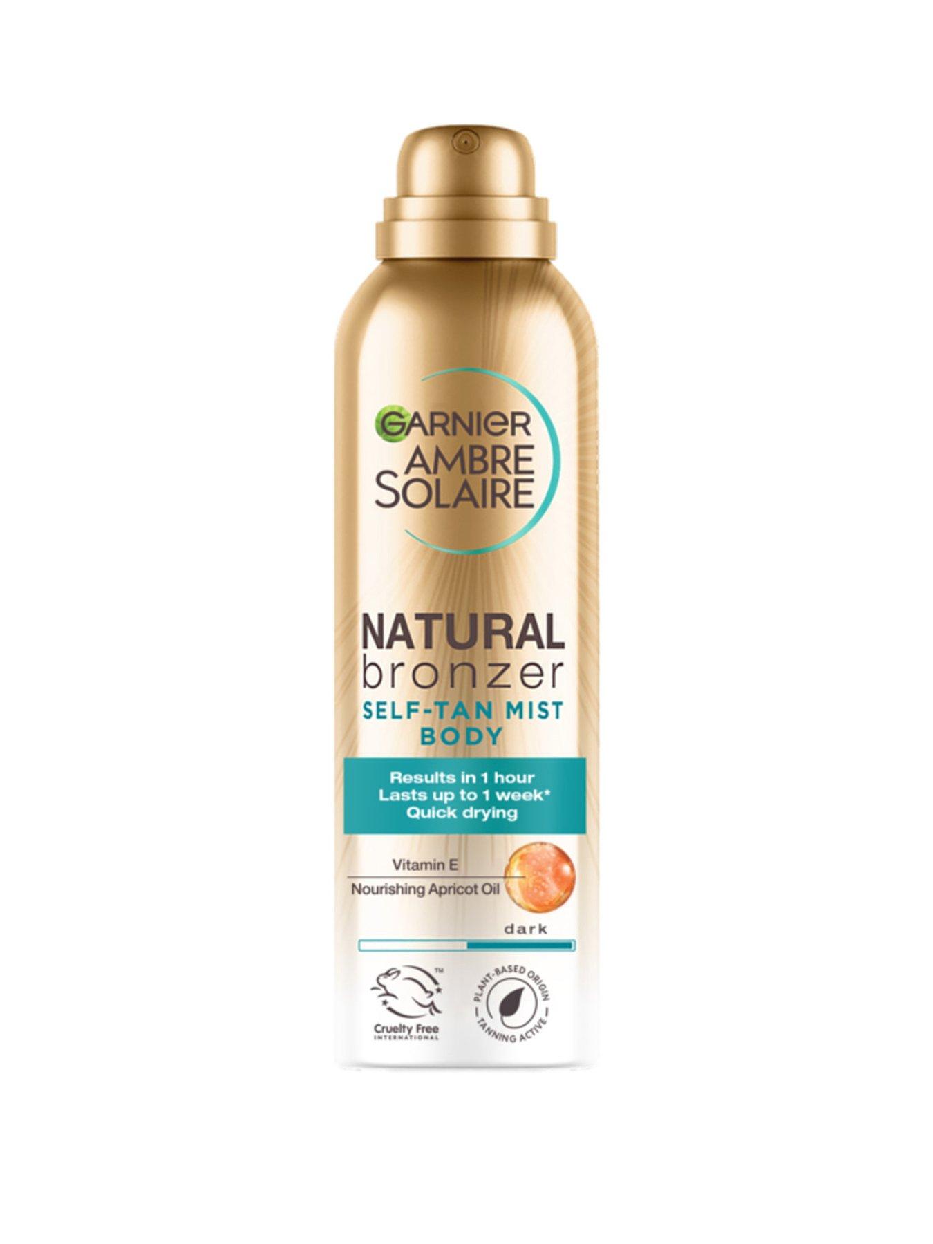 Image 1 of 6 of Garnier Ambre Solaire Natural Bronzer Quick Drying Body Self Tan Mist, Dark
