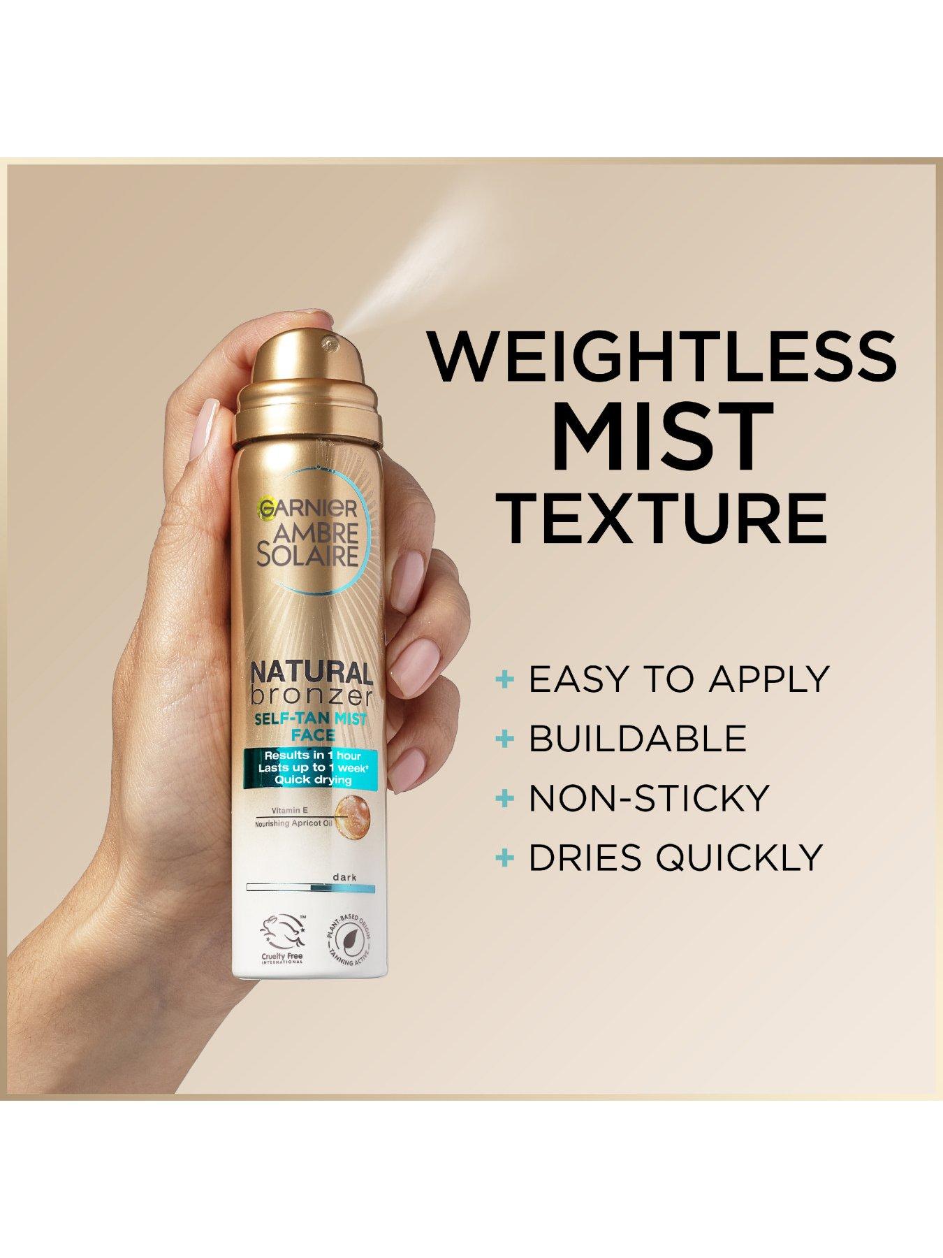 Image 2 of 6 of Garnier Ambre Solaire Natural Bronzer Quick Drying Body Self Tan Mist, Dark