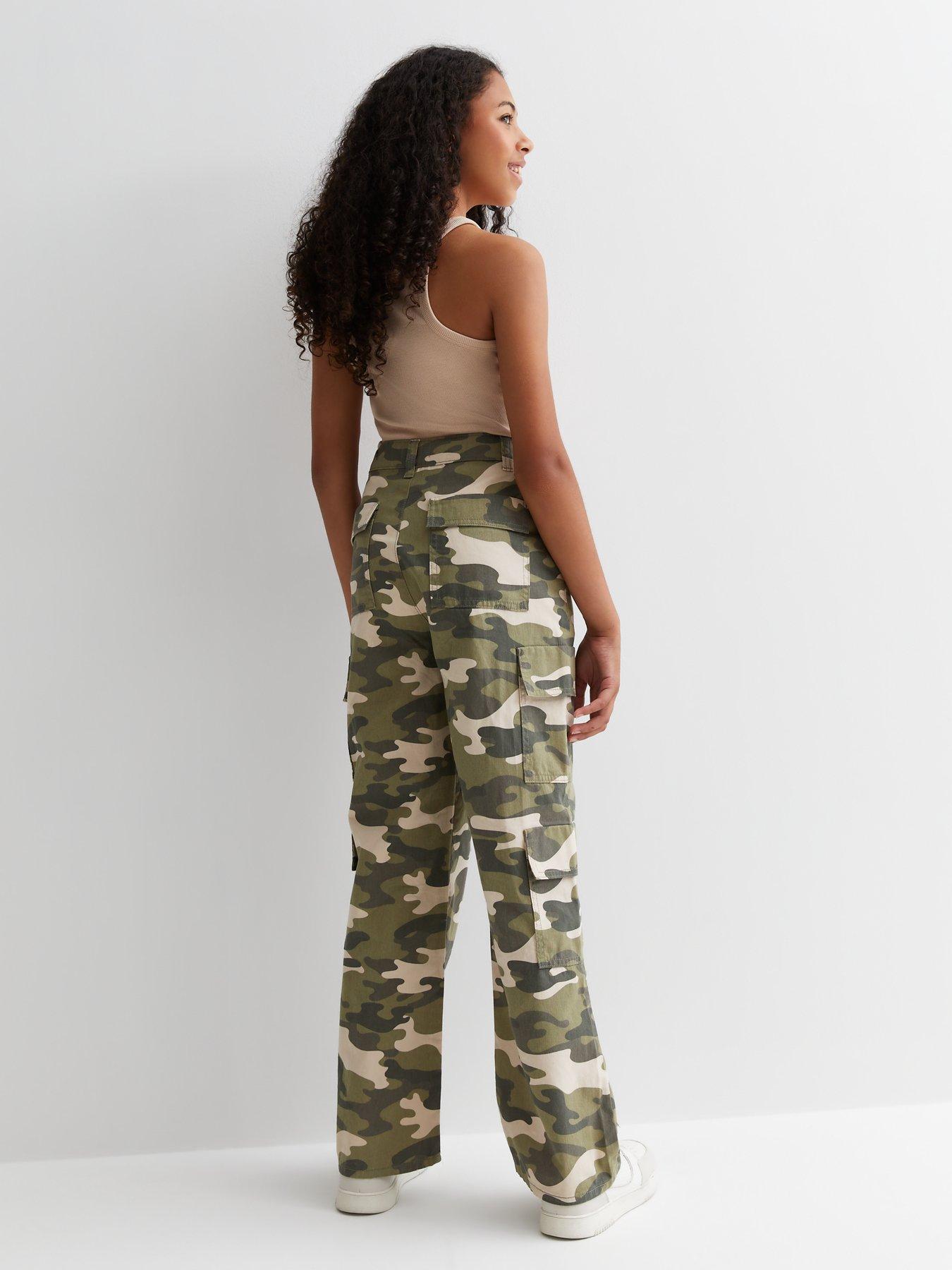 Girls camo shop cargo trousers