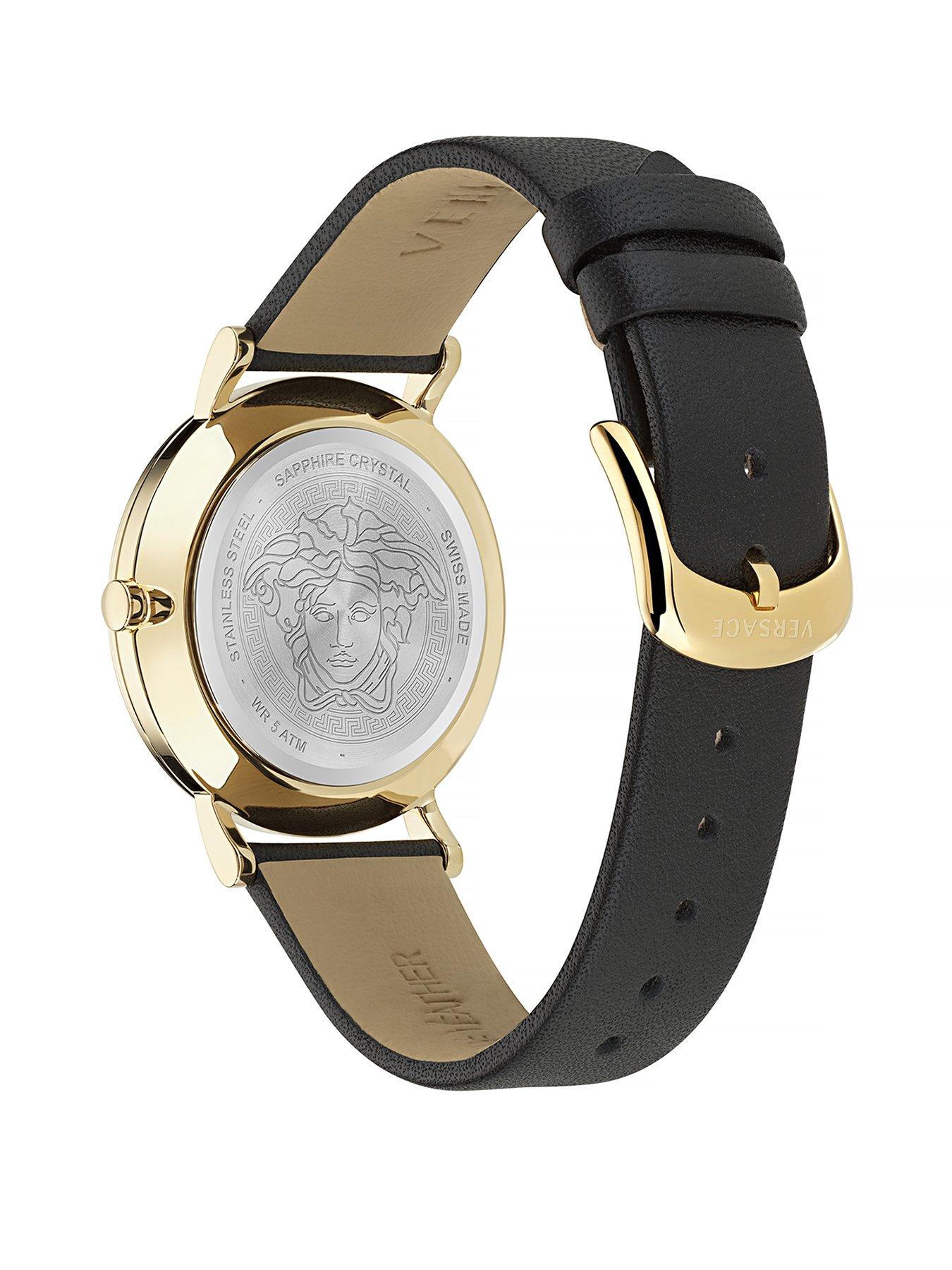 Versace leather strap hot sale ladies watch