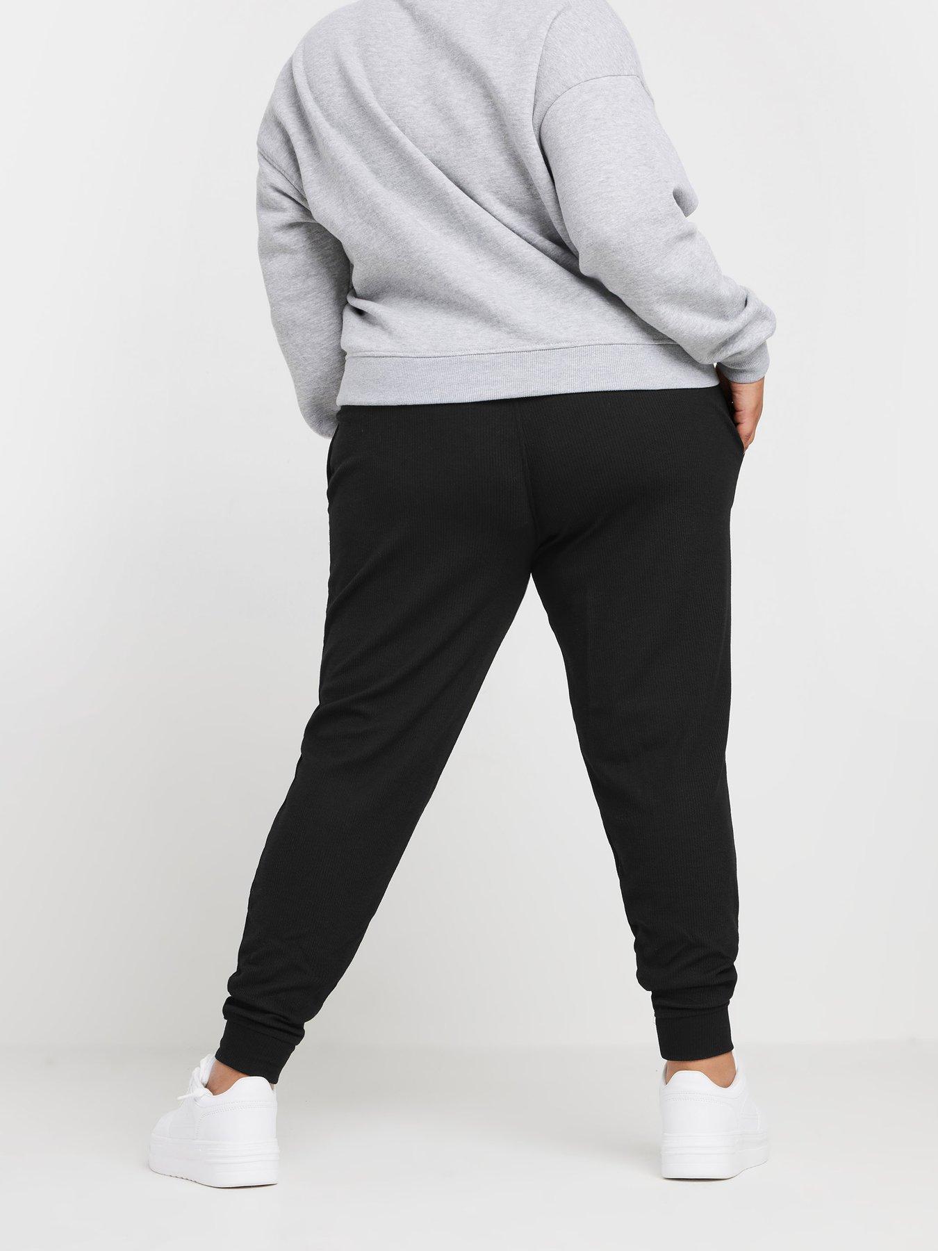 yours-elasticated-stretch-joggers-blackstillFront