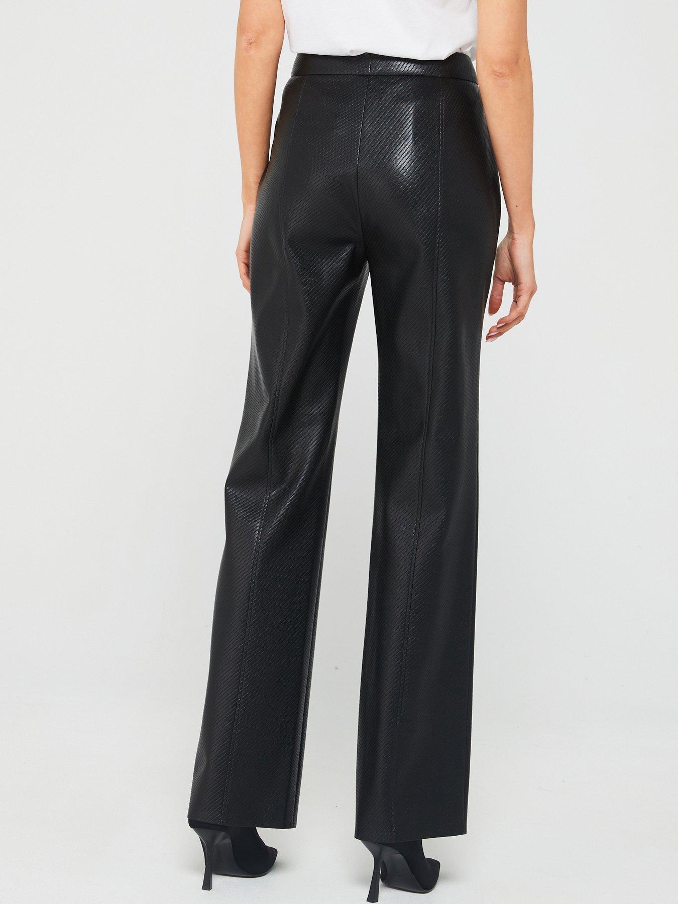 boss-tatawa-coated-bootcut-faux-leather-trouser-blackstillFront