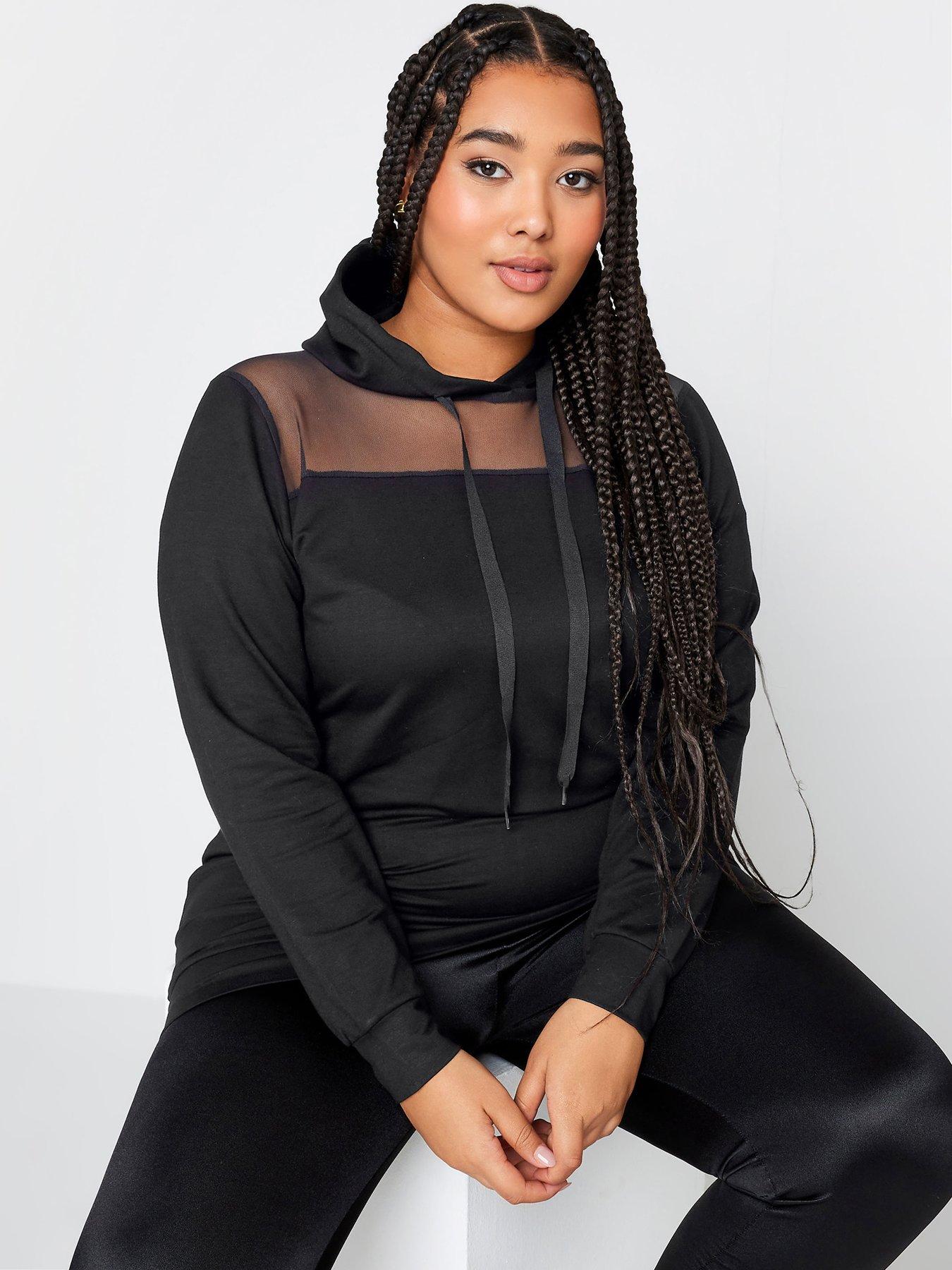 Plus size mesh outlet hoodie