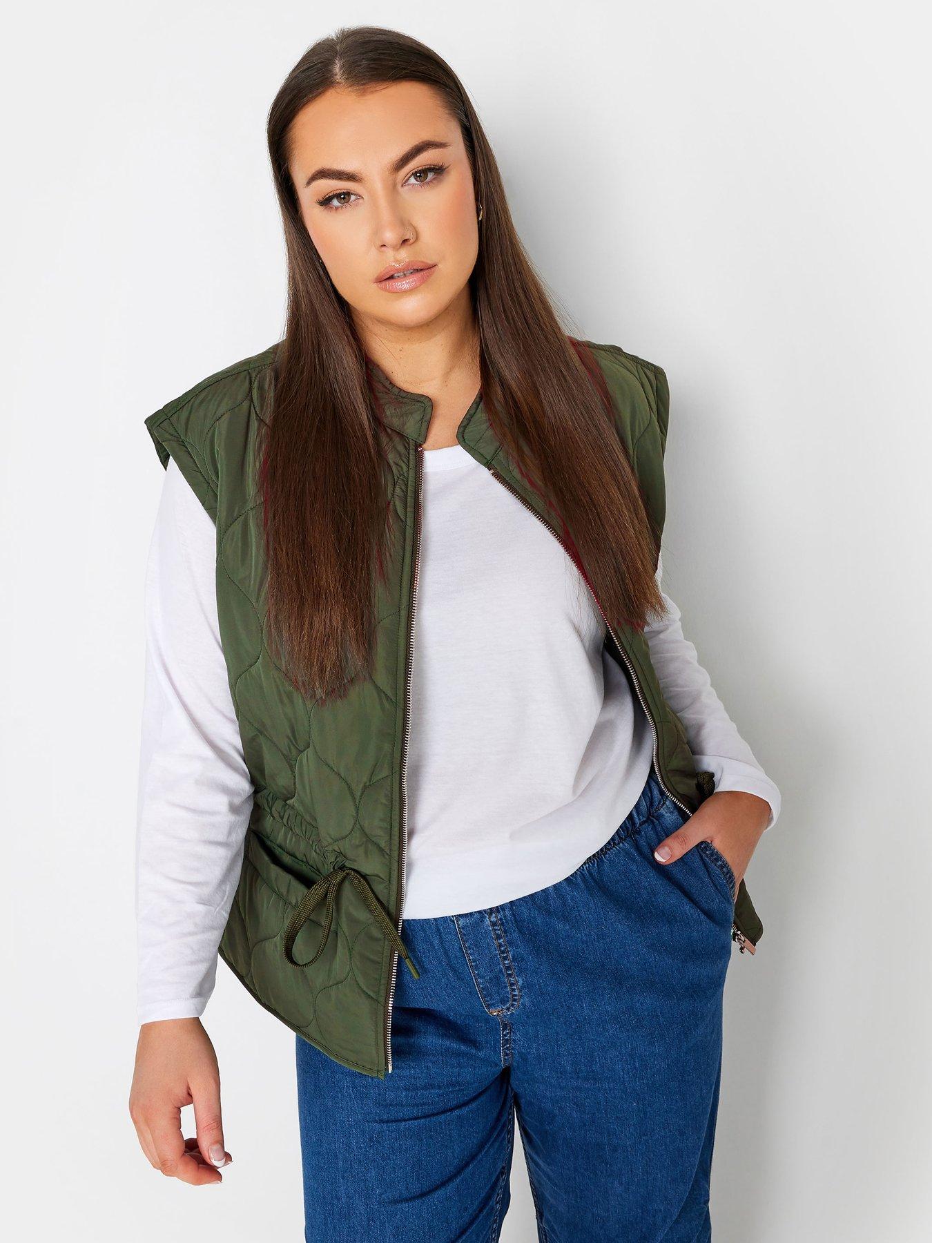 yours-crop-boxy-gilet-green