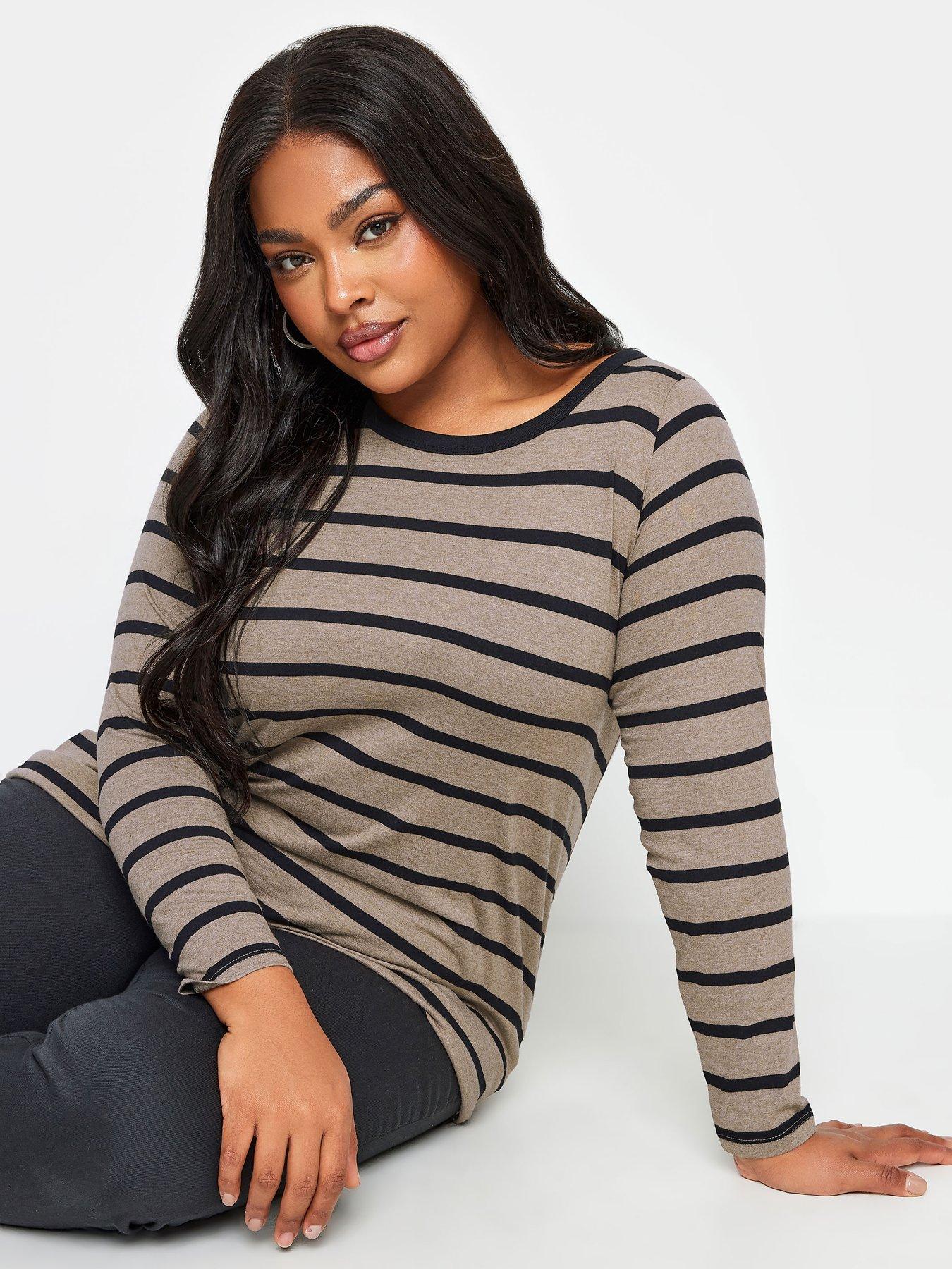 yours-yours-ls-core-basic-t-shirt-stripe-3x1-mocha-black-stripeoutfit