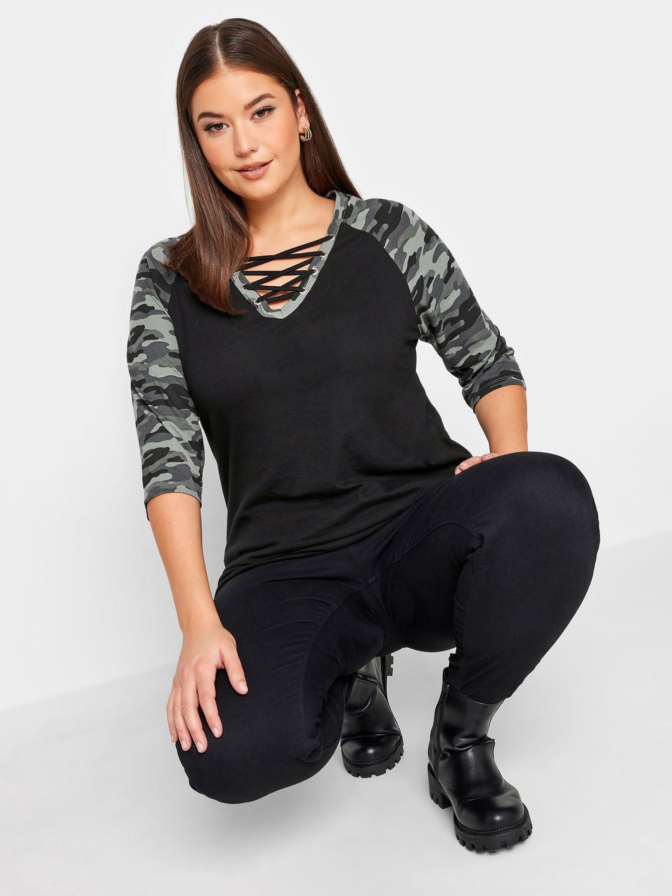 yours-yours-ls-lattice-t-shirt-contrast-sleeve-camo-sleeve-black-bodyoutfit