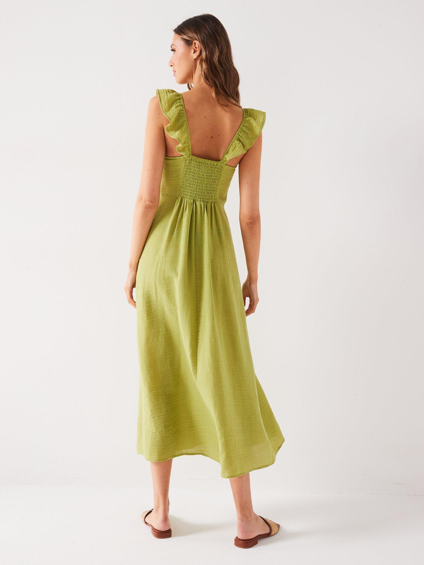 everyday-pfrill-sleeve-midaxi-dress-greenpstillFront