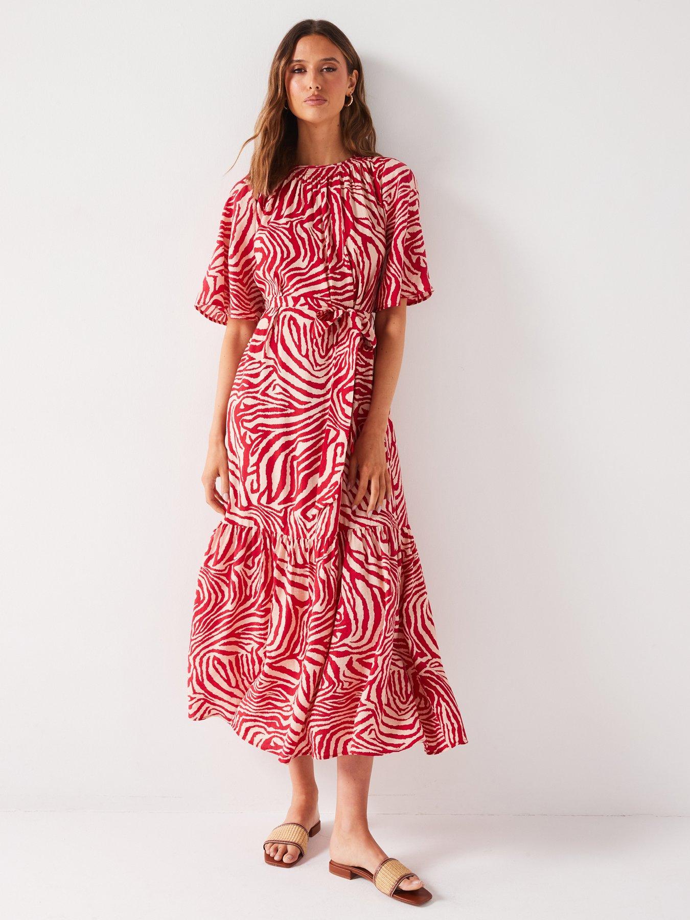 v-by-very-ss-crew-neck-tired-textured-print-midaxi-dress