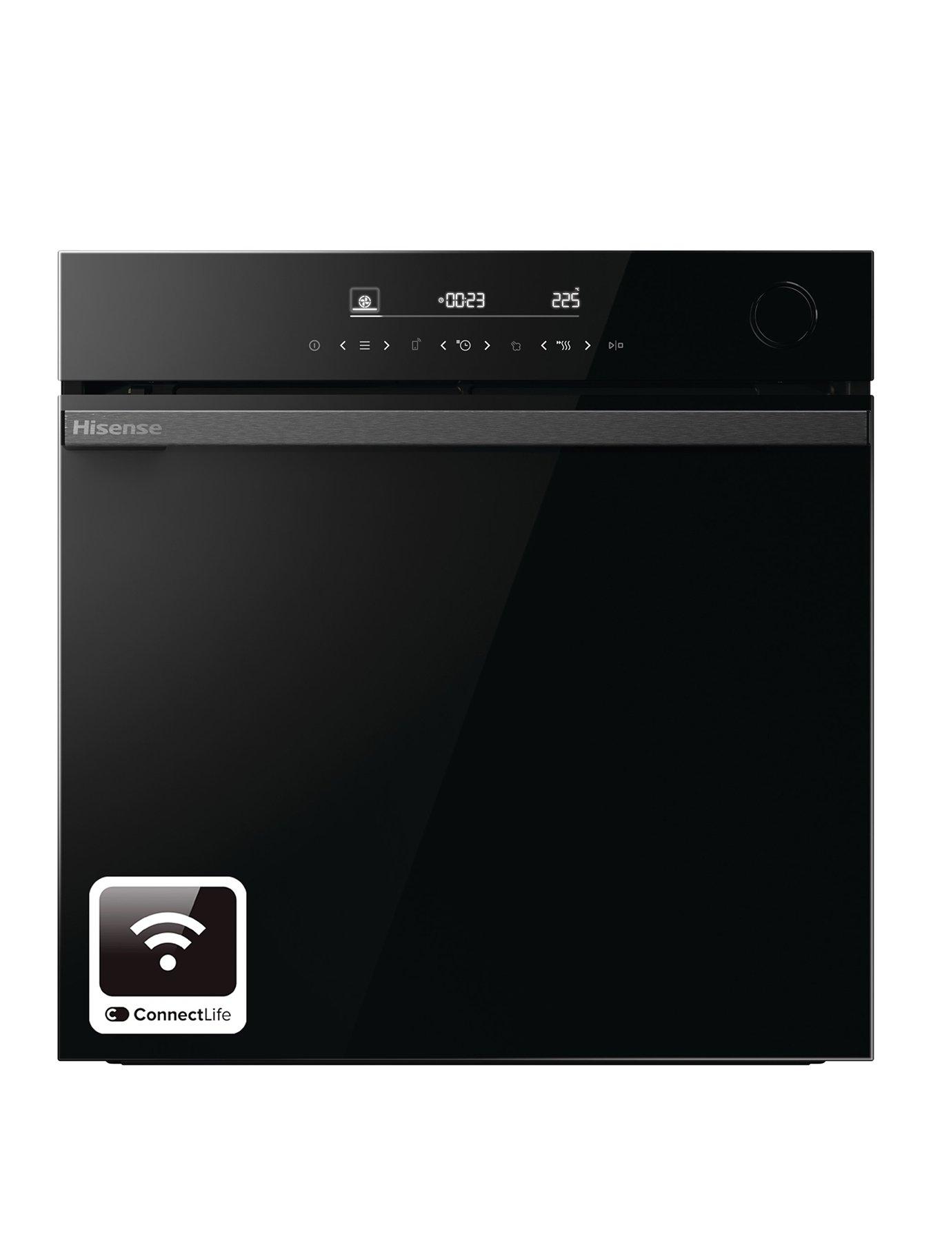 Hisense Hi6 BlackLine BSA66346PDBGUK Built-In Electric Pyrolytic Steam Add Plus, Wi-Fi Enabled Single Oven - Jet Black