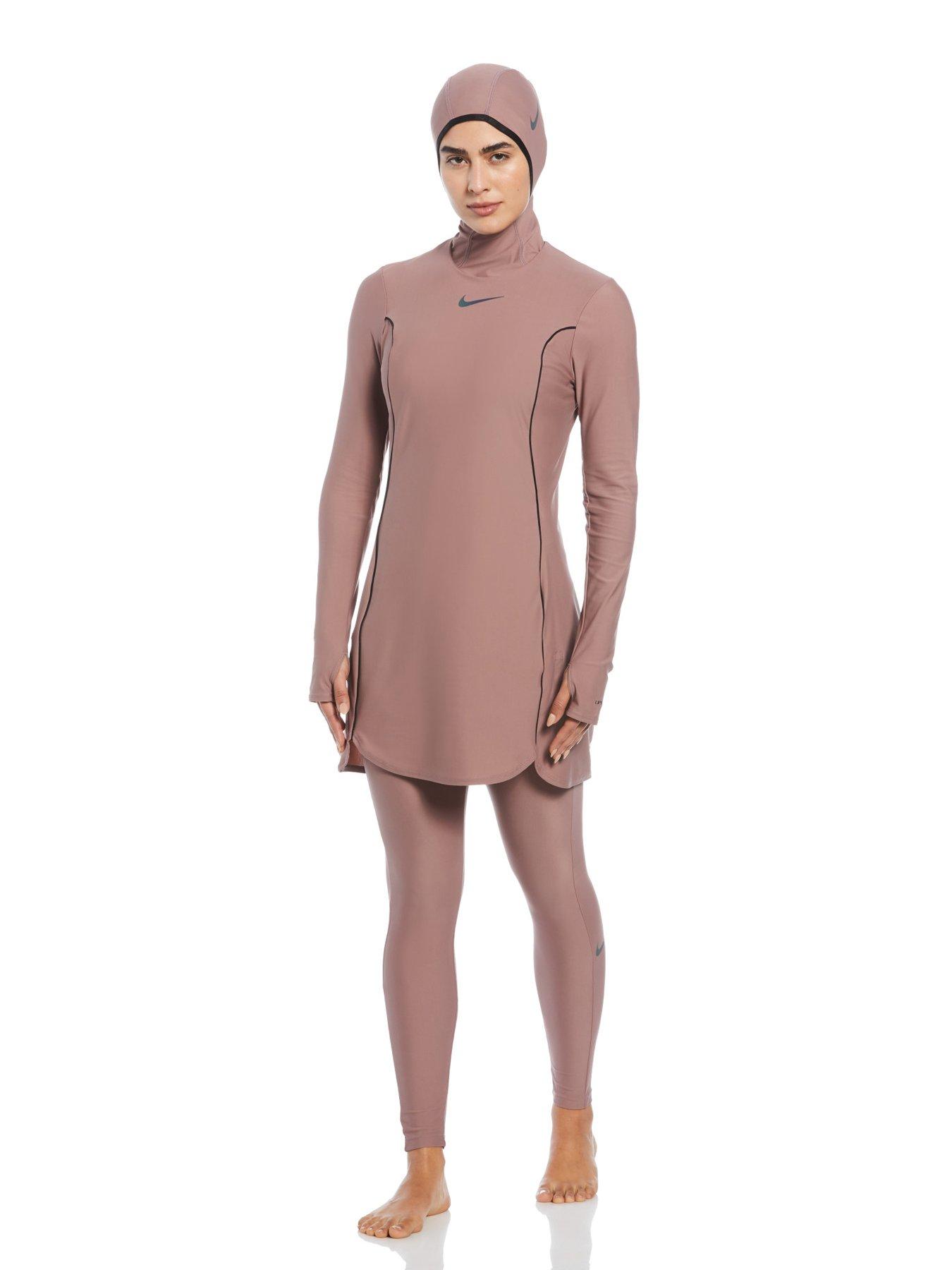 Nike Women's Victory Essentials Modesty Swim Slim Legging - Brown