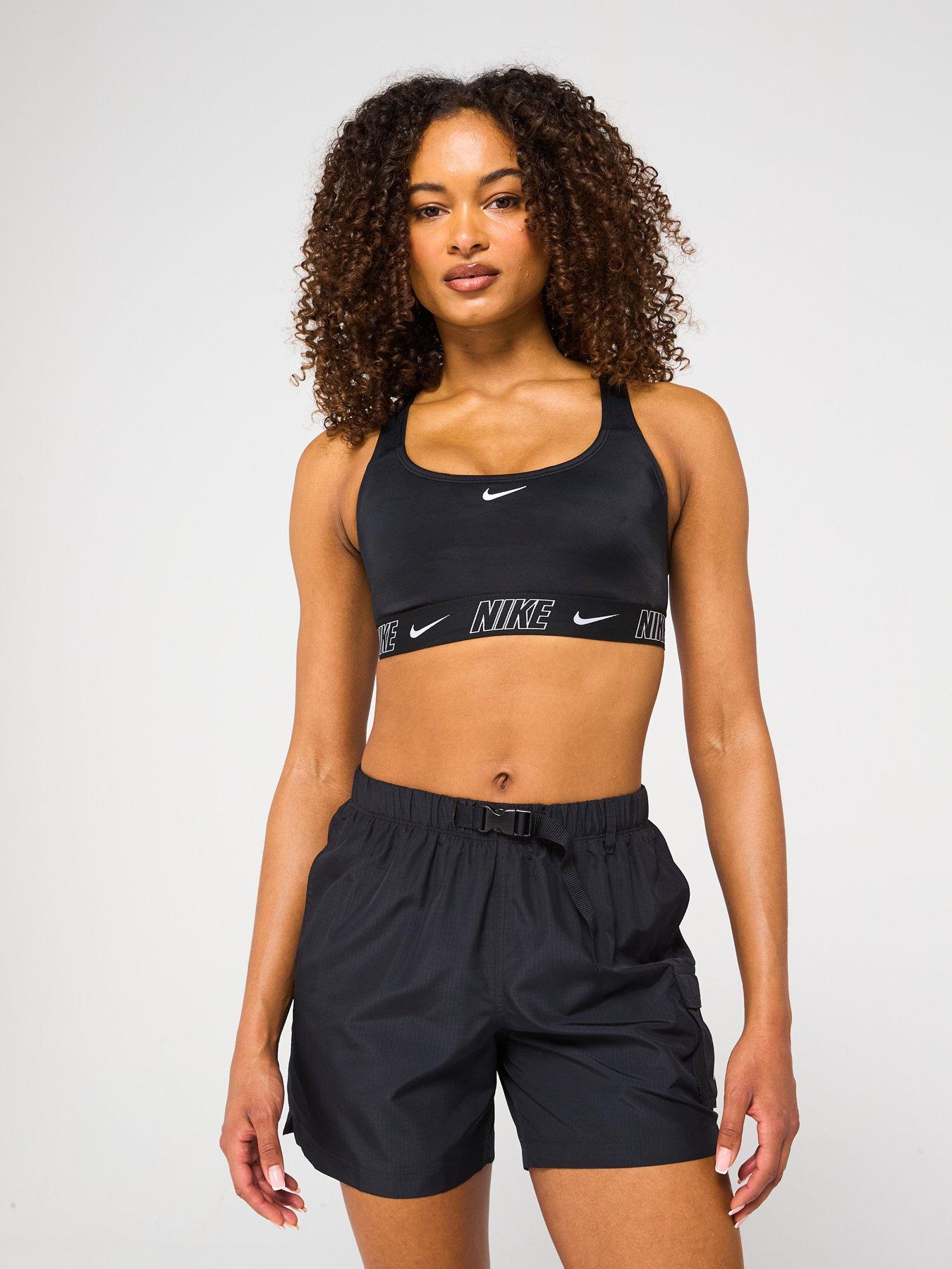 Nike Womens Logo Taping Racerback Bikini Top - Black