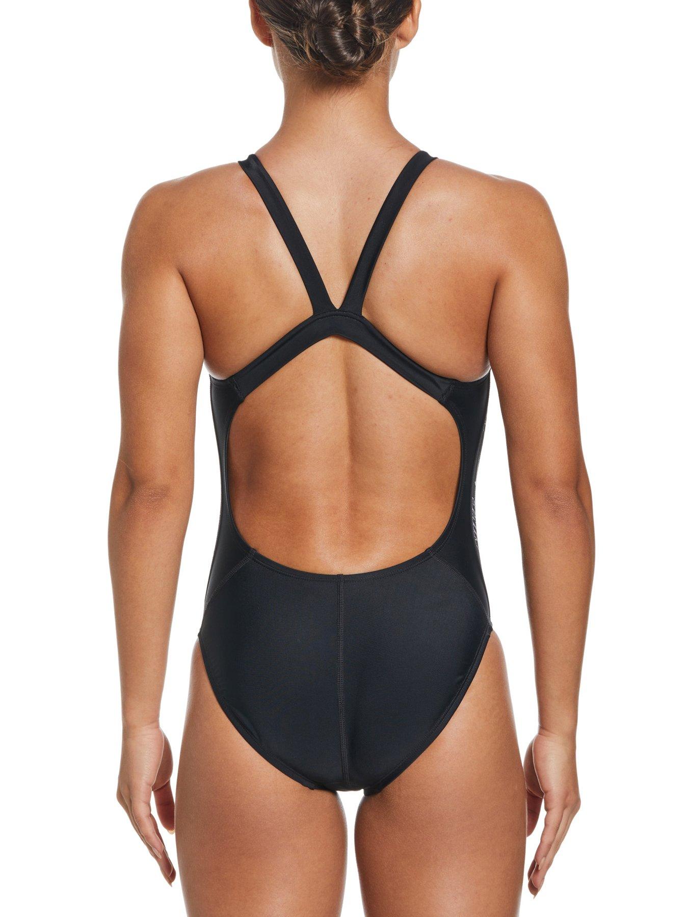 nike-womens-fusion-logo-tape-fitness-fastback-one-piece-blackstillFront