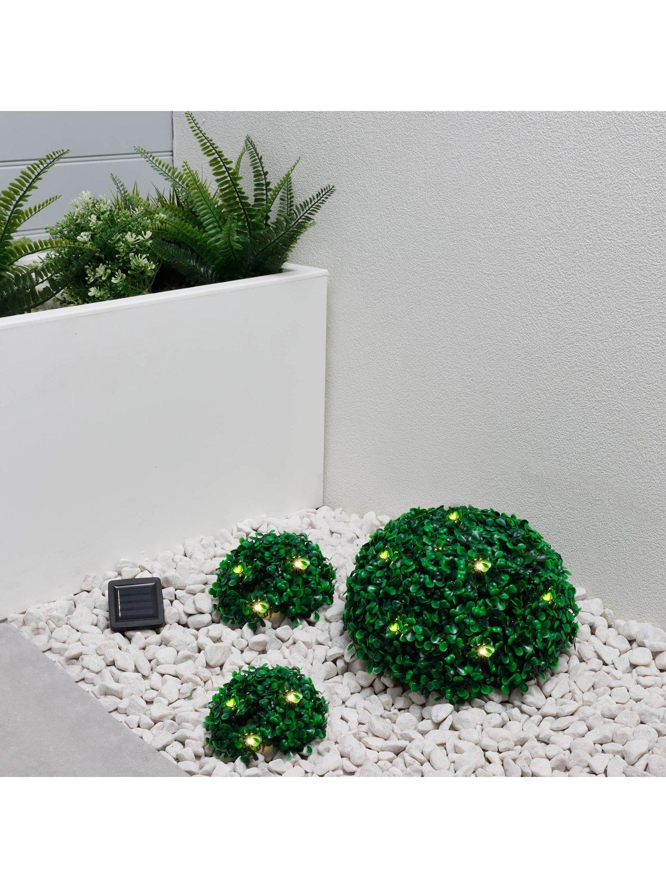 Image of Streetwize Set Of 3 Solar Half Topiary Ball Light