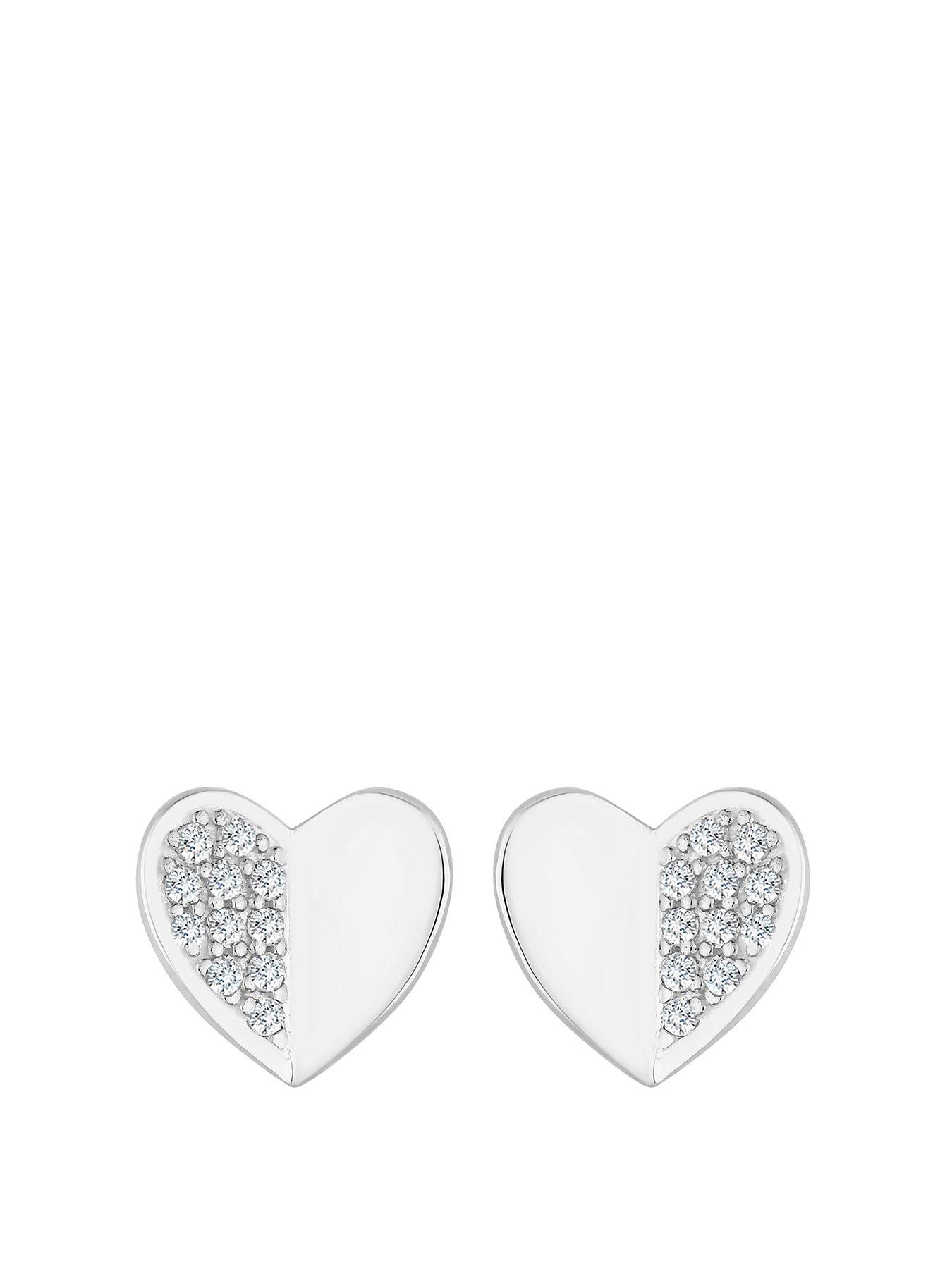 simply-silver-sterling-silver-925-mini-heart-polished-and-pave-stud-earringsfront