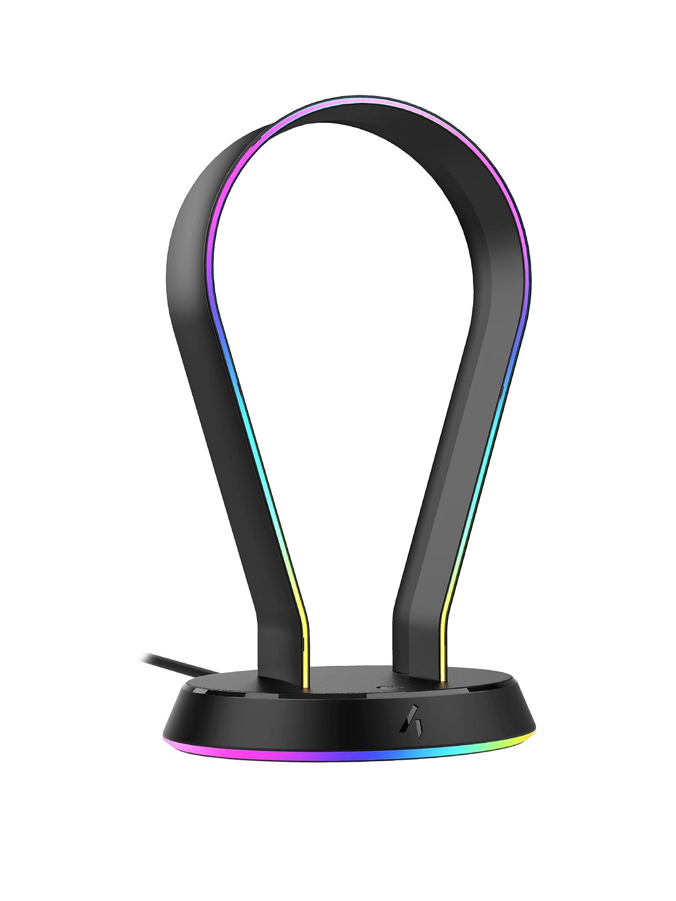 Image 1 of 6 of Stealth LED Light Up Gaming Headset Stand with 2x USB ports