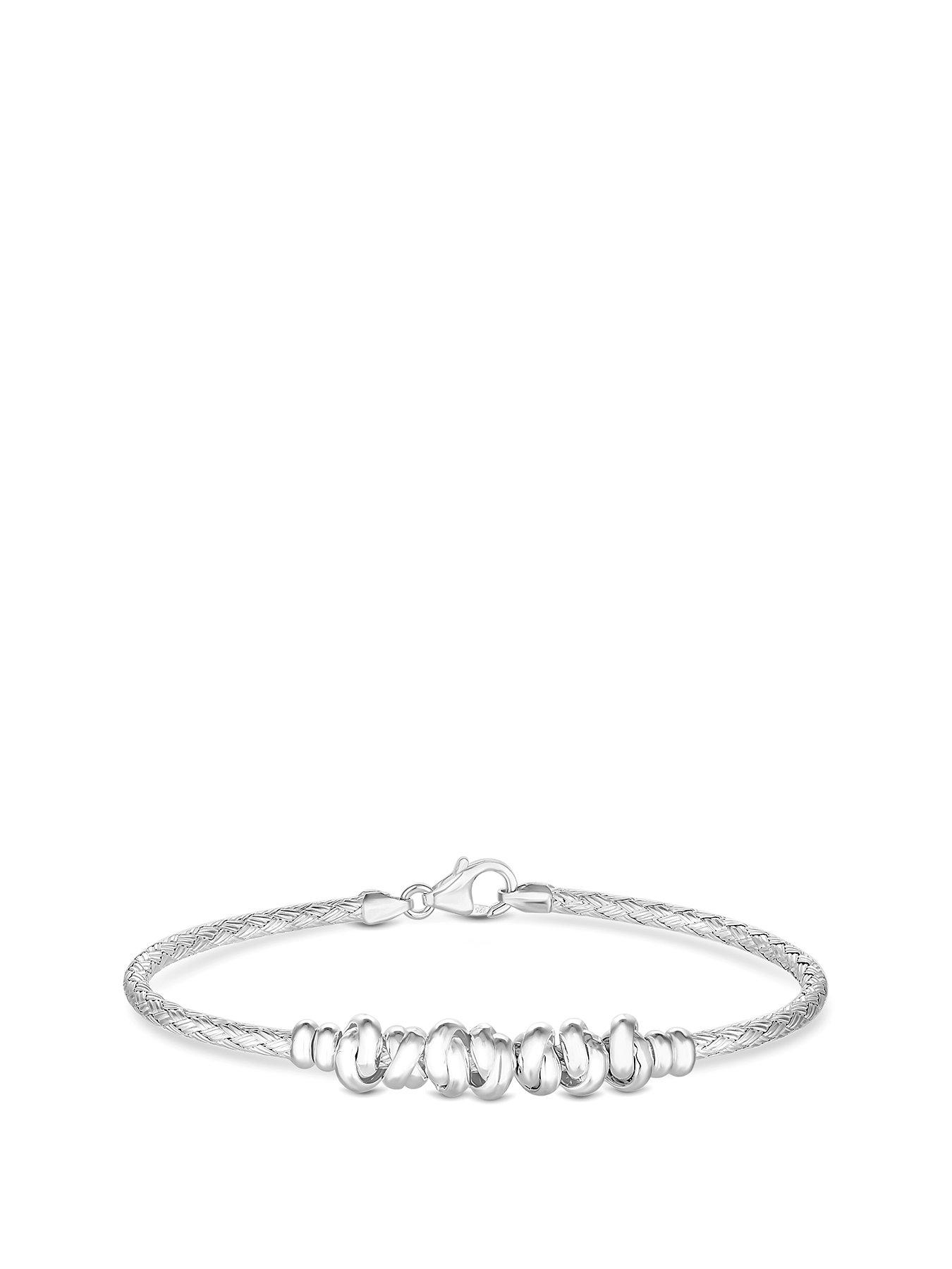 simply-silver-sterling-silver-925-love-knot-textured-bangle-bracelet