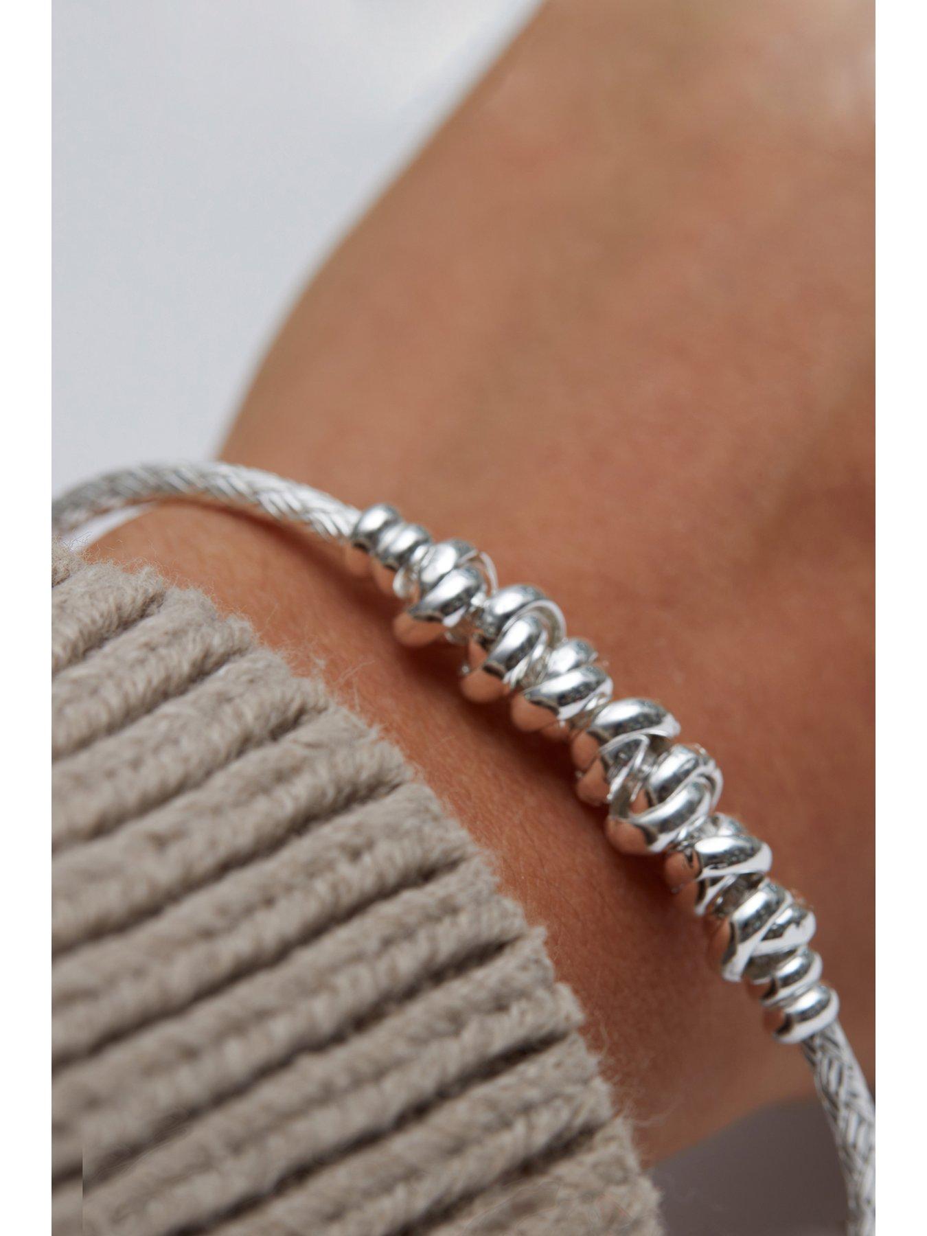 simply-silver-sterling-silver-925-love-knot-textured-bangle-braceletstillFront