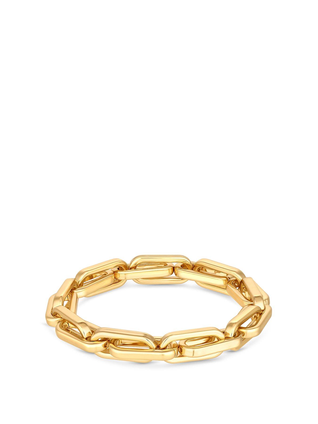 jon-richard-gold-plated-polished-chain-stretch-braceletfront