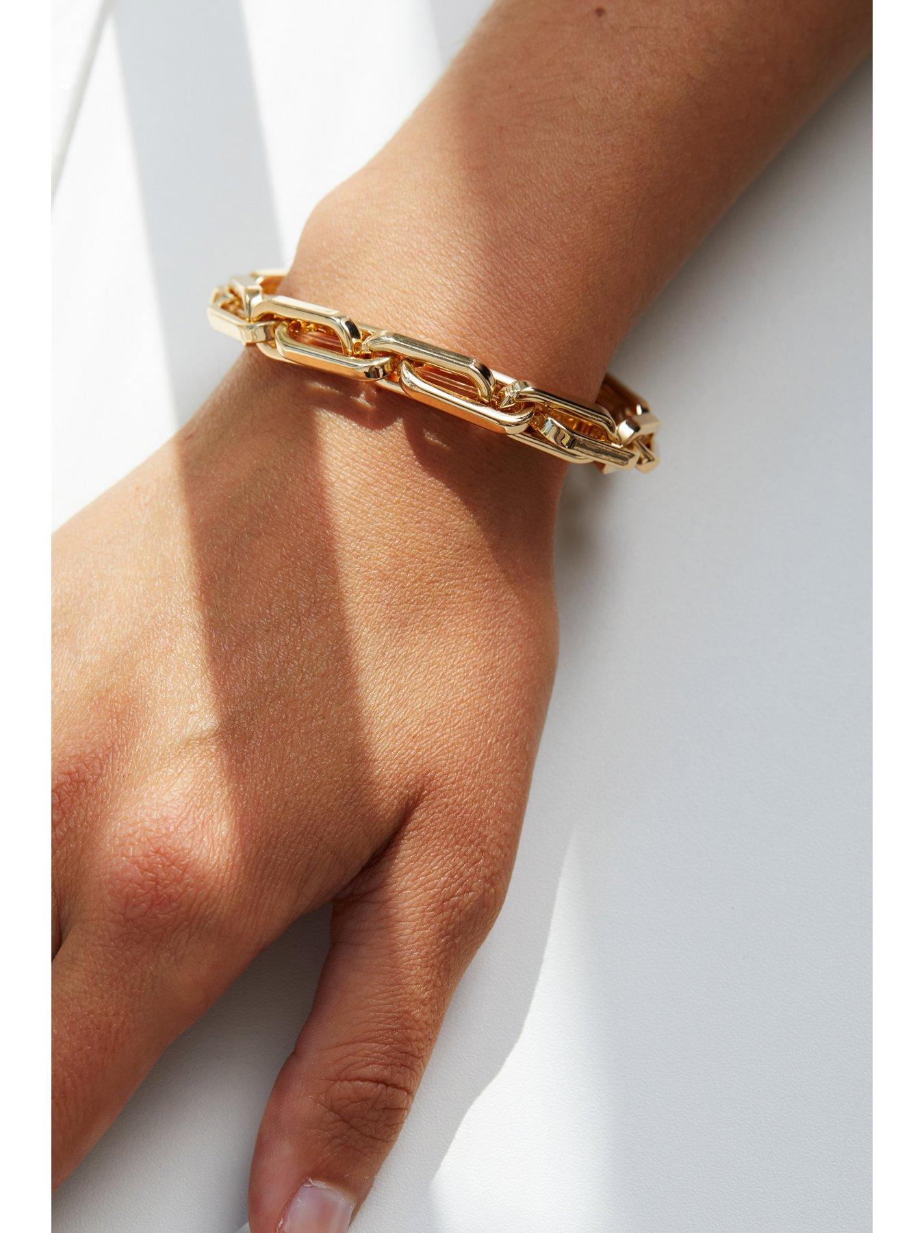 jon-richard-gold-plated-polished-chain-stretch-braceletstillFront