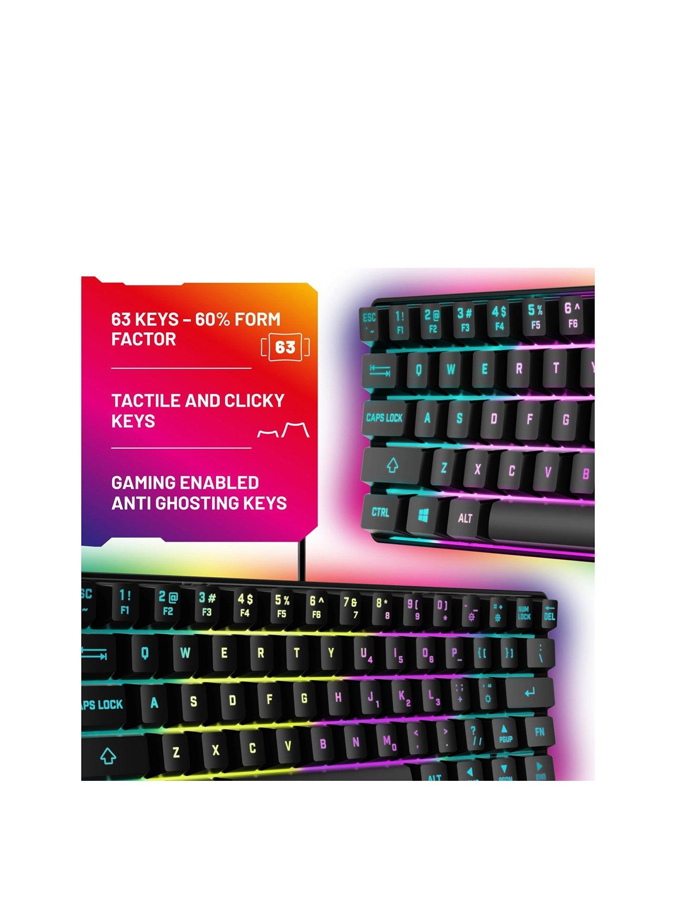 Image 2 of 3 of Stealth LED Light Up Mini Gaming Keyboard - Black