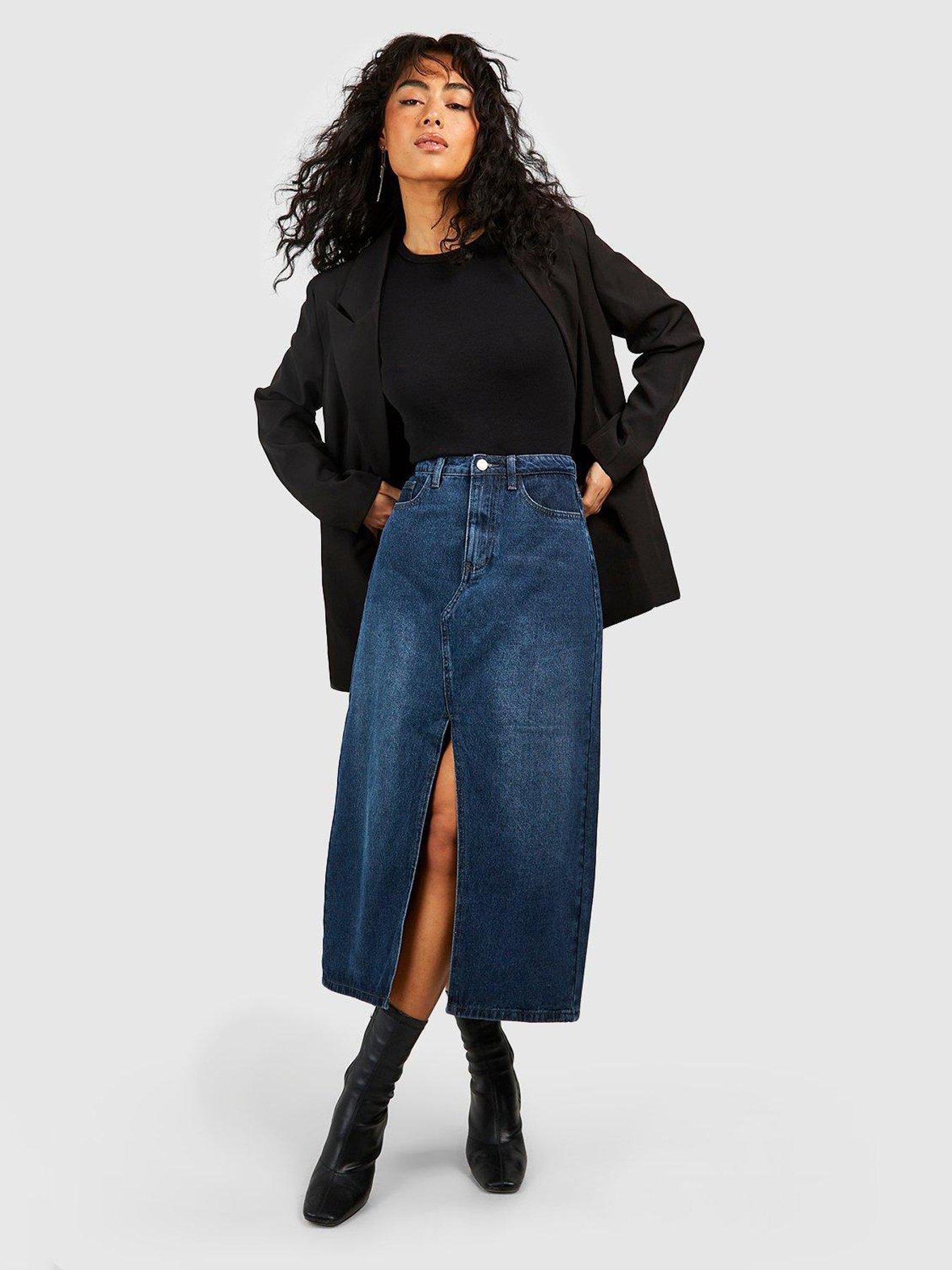 Mid length denim outlet skirts xl