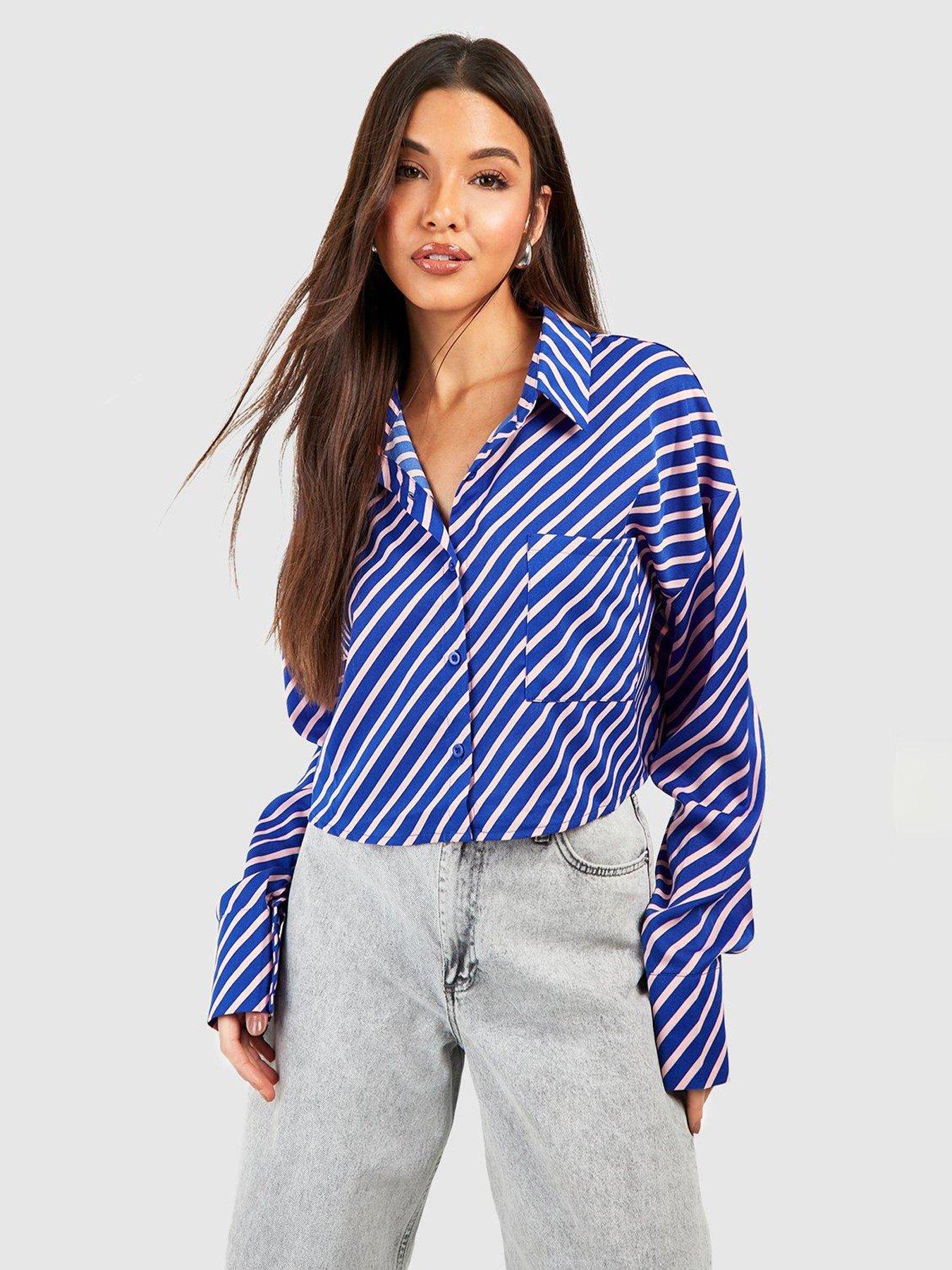 boohoo-satin-stripe-shirt-navy