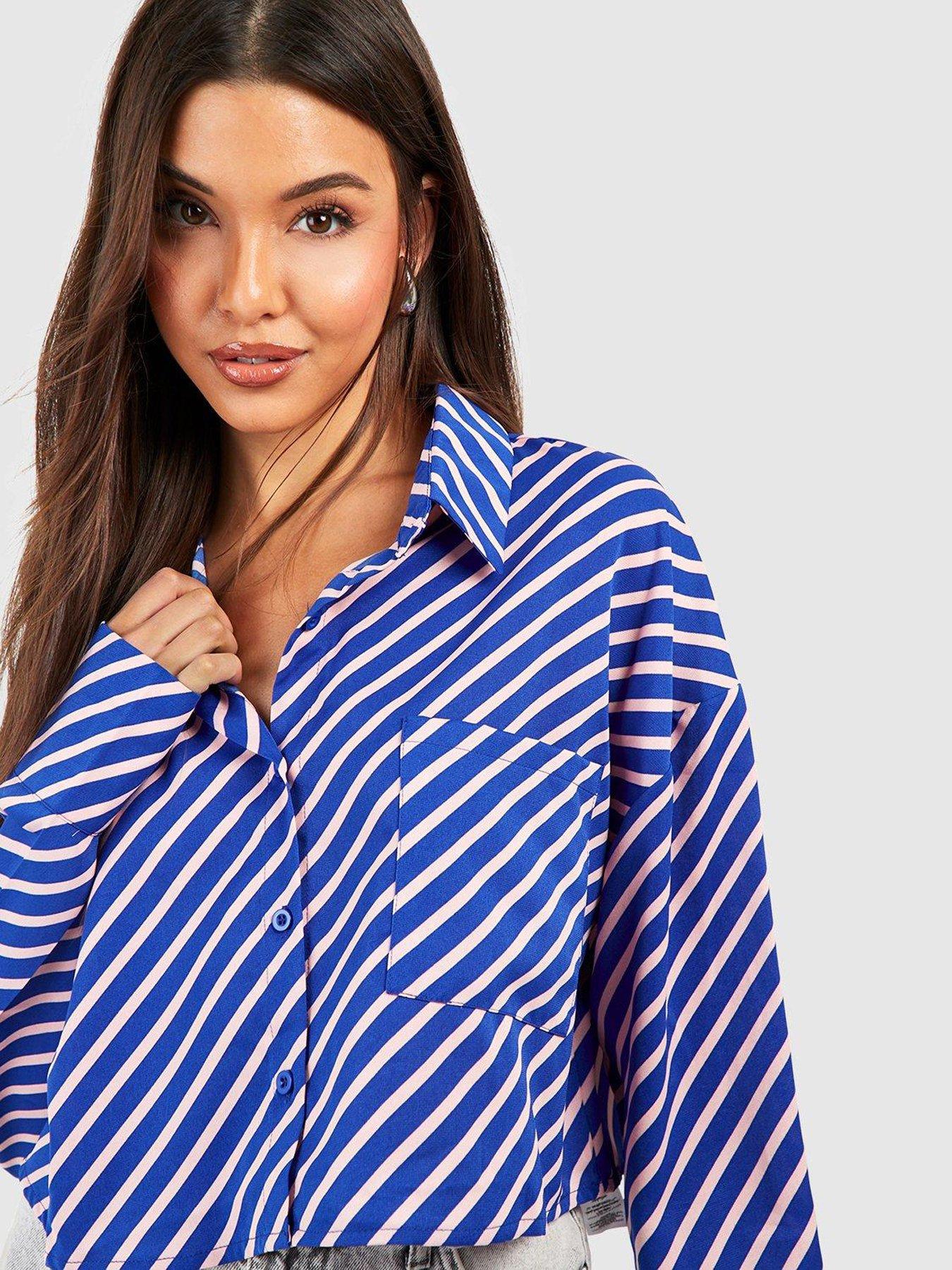 boohoo-satin-stripe-shirt-navyoutfit