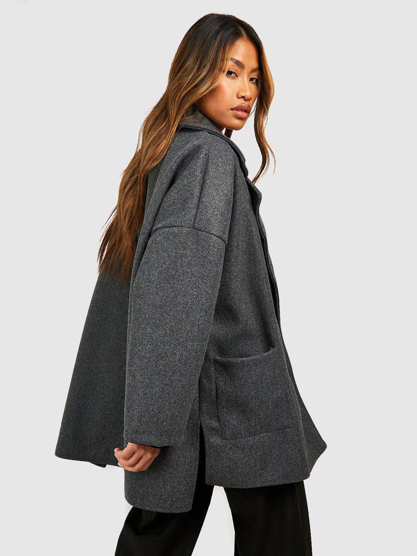 boohoo-oversized-wool-look-longline-coat-charcoalstillFront