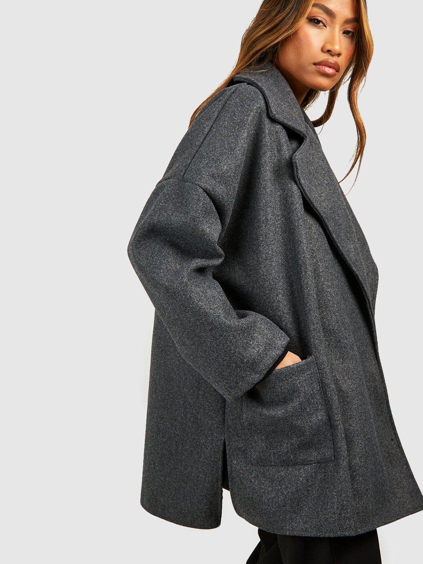 boohoo-oversized-wool-look-longline-coat-charcoaloutfit