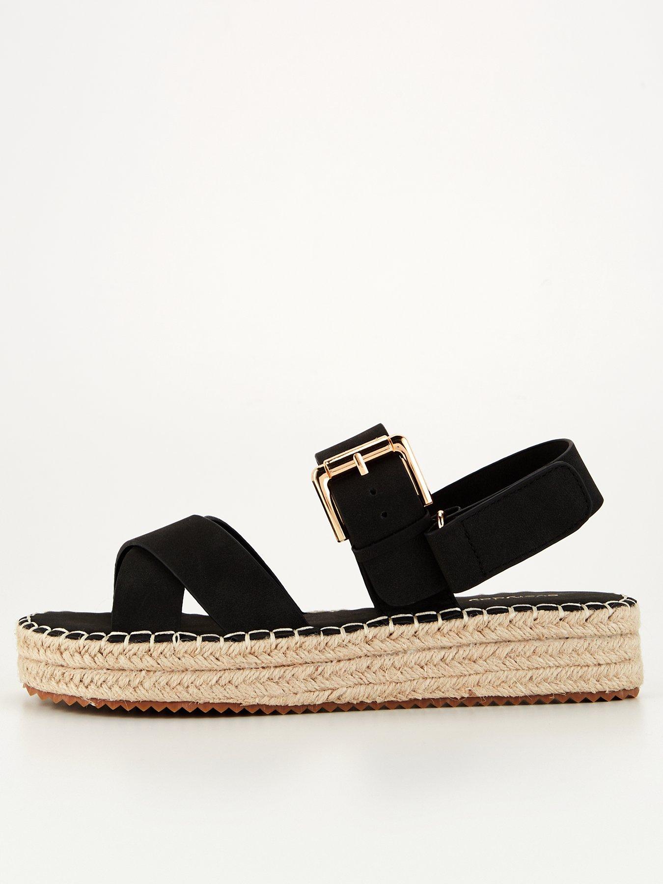 everyday-cross-strap-buckle-sandal-black