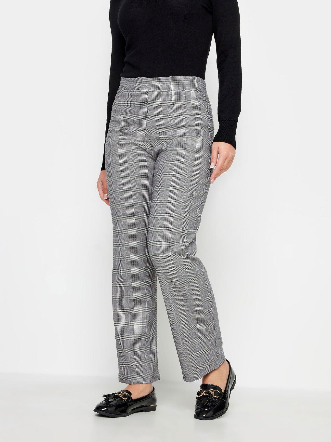 pixiegirl-petite-check-stretch-straight-leg-trouser-black