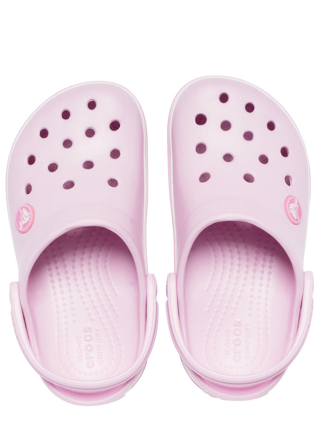 Ballerina pink fuzzy crocs clearance