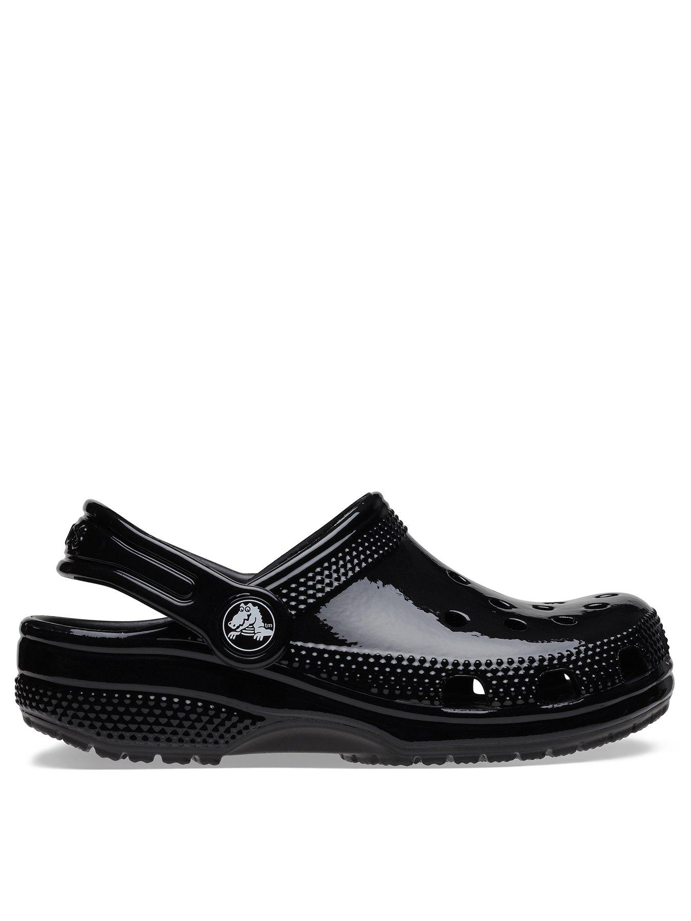 Patent hot sale leather crocs