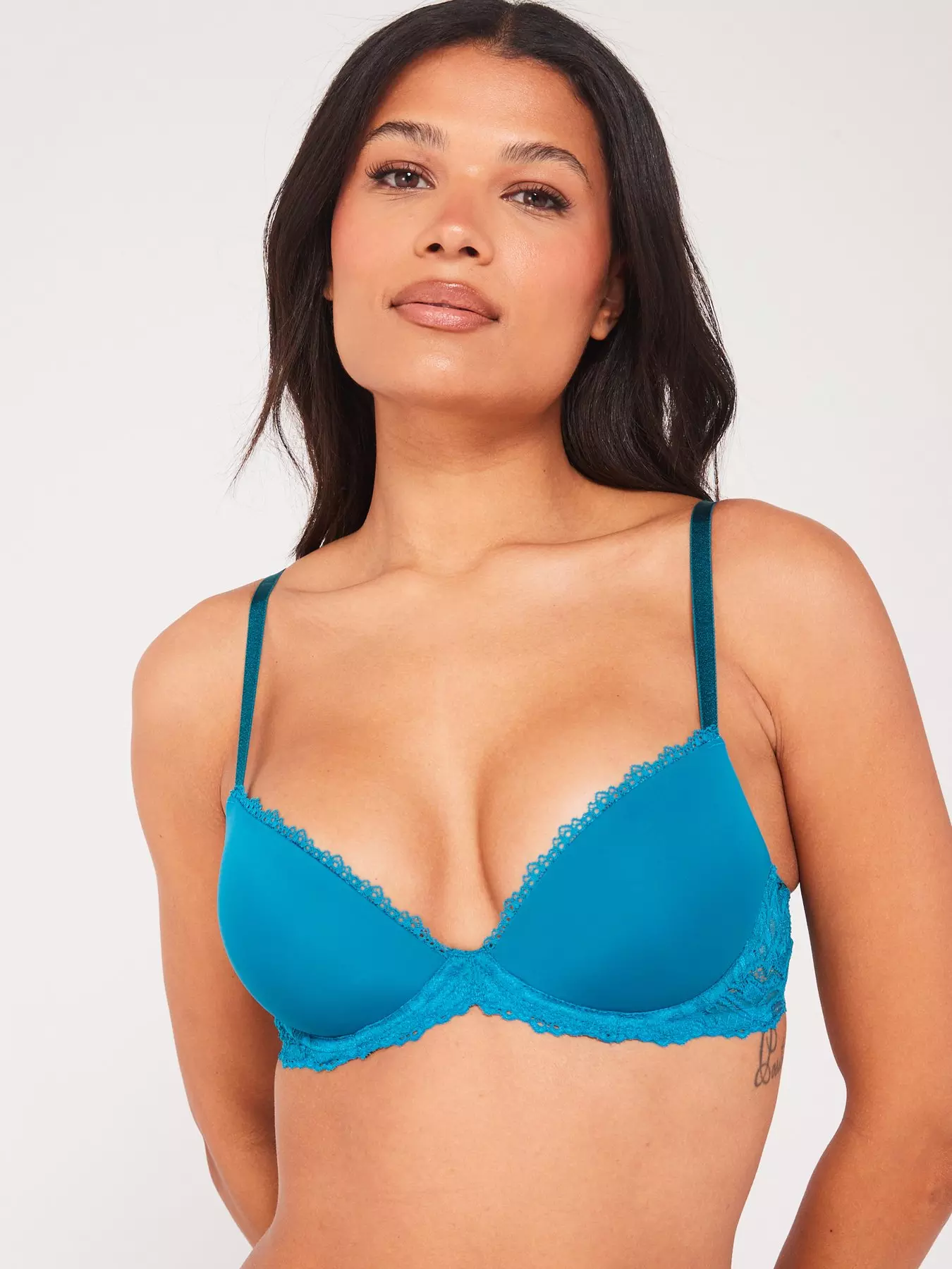 Push Up Bra Large Thin Cotton Wire Free Brassiere Spandex Full Cup Big Plus  Size Bras for Big Chest Women (Bands Size : 100, Color : One PCS Blue) :  : Clothing