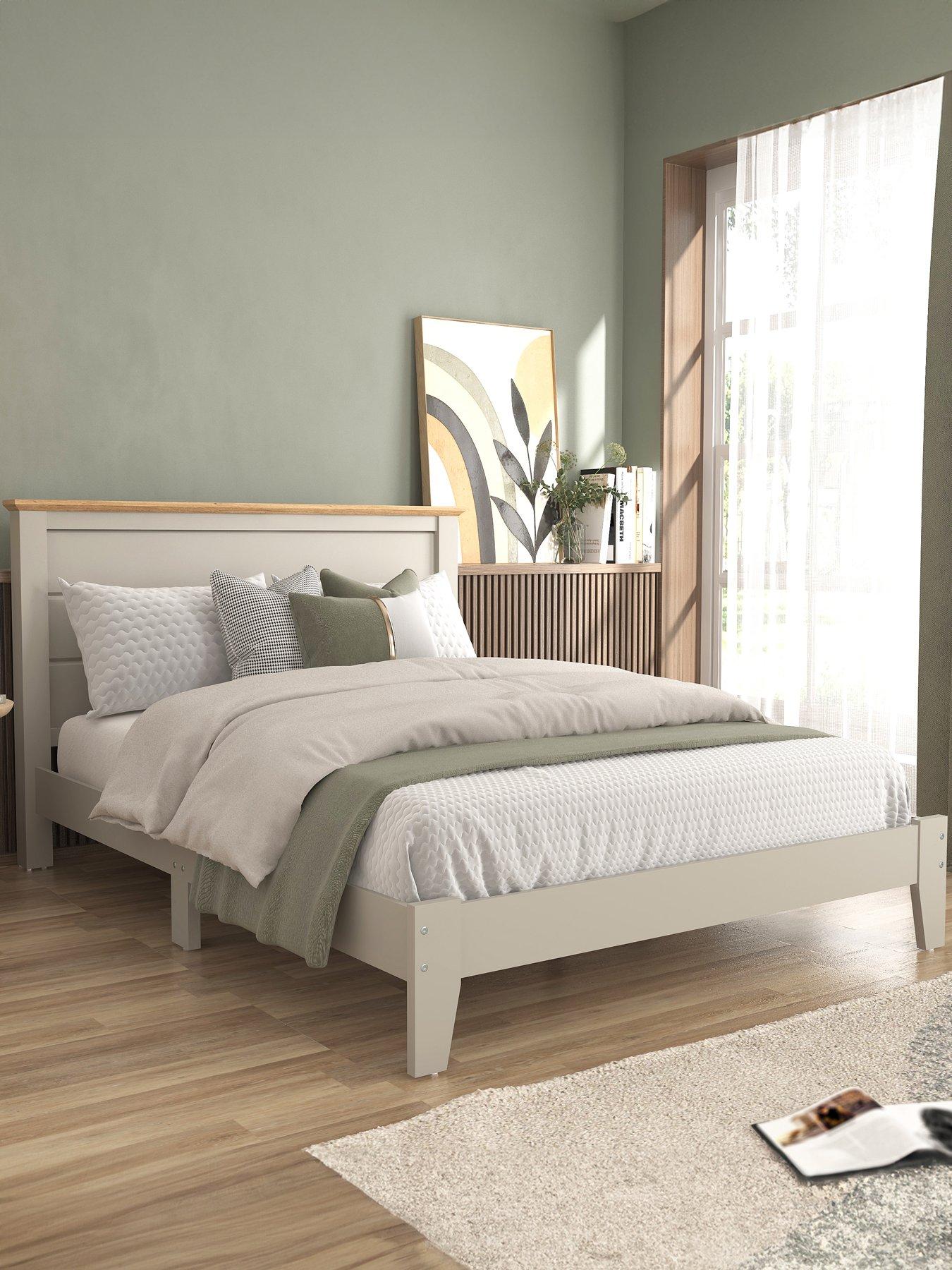 Image of Very Home Atlanta Bed Frame with Mattress Options (Buy  &  SAVE!) - Grey