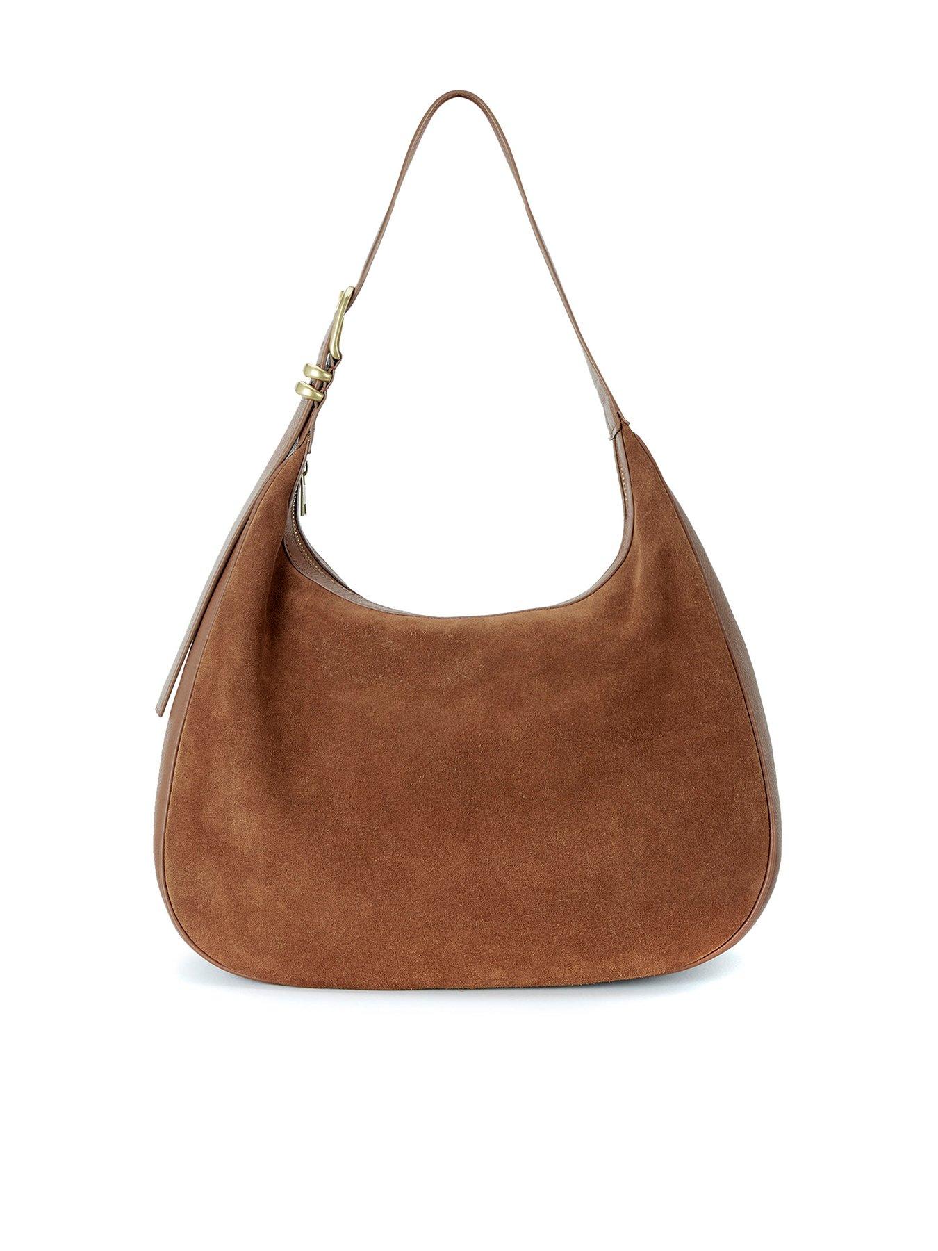 Tan suede store shoulder bag