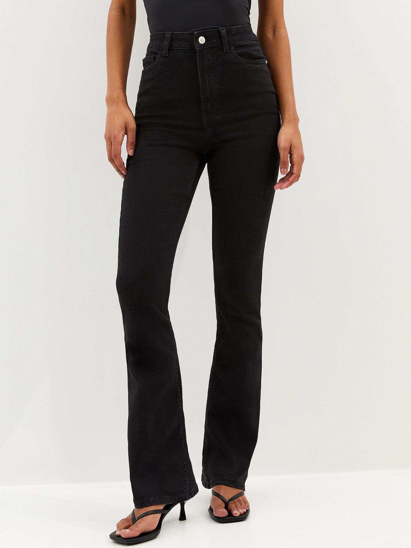 New Look Washed Waist Enhance Quinn Bootcut Stretch Denim Jeans - Black