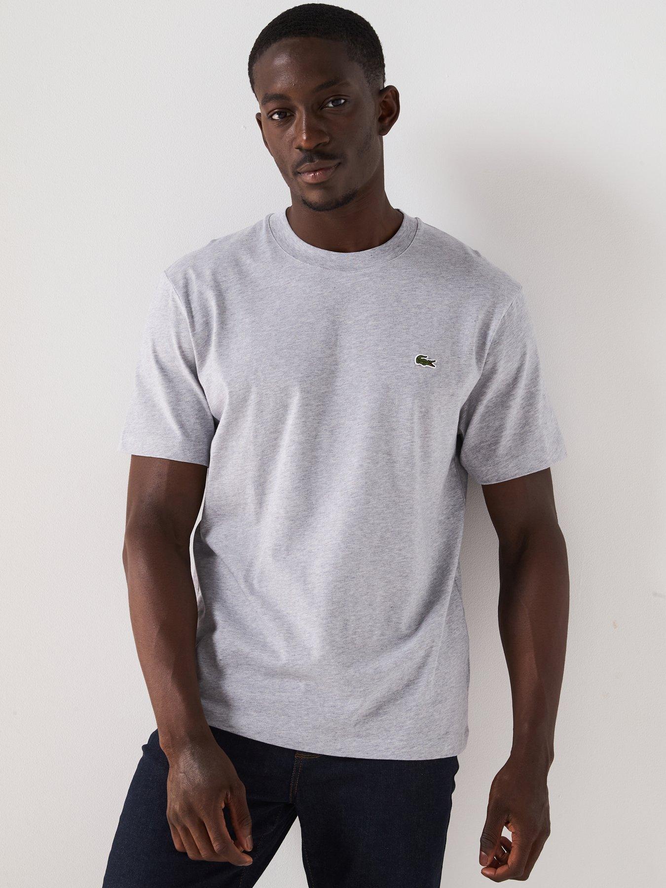 Image 1 of 4 of Lacoste Mid Weight Cotton Jersey T-Shirt - Light Grey