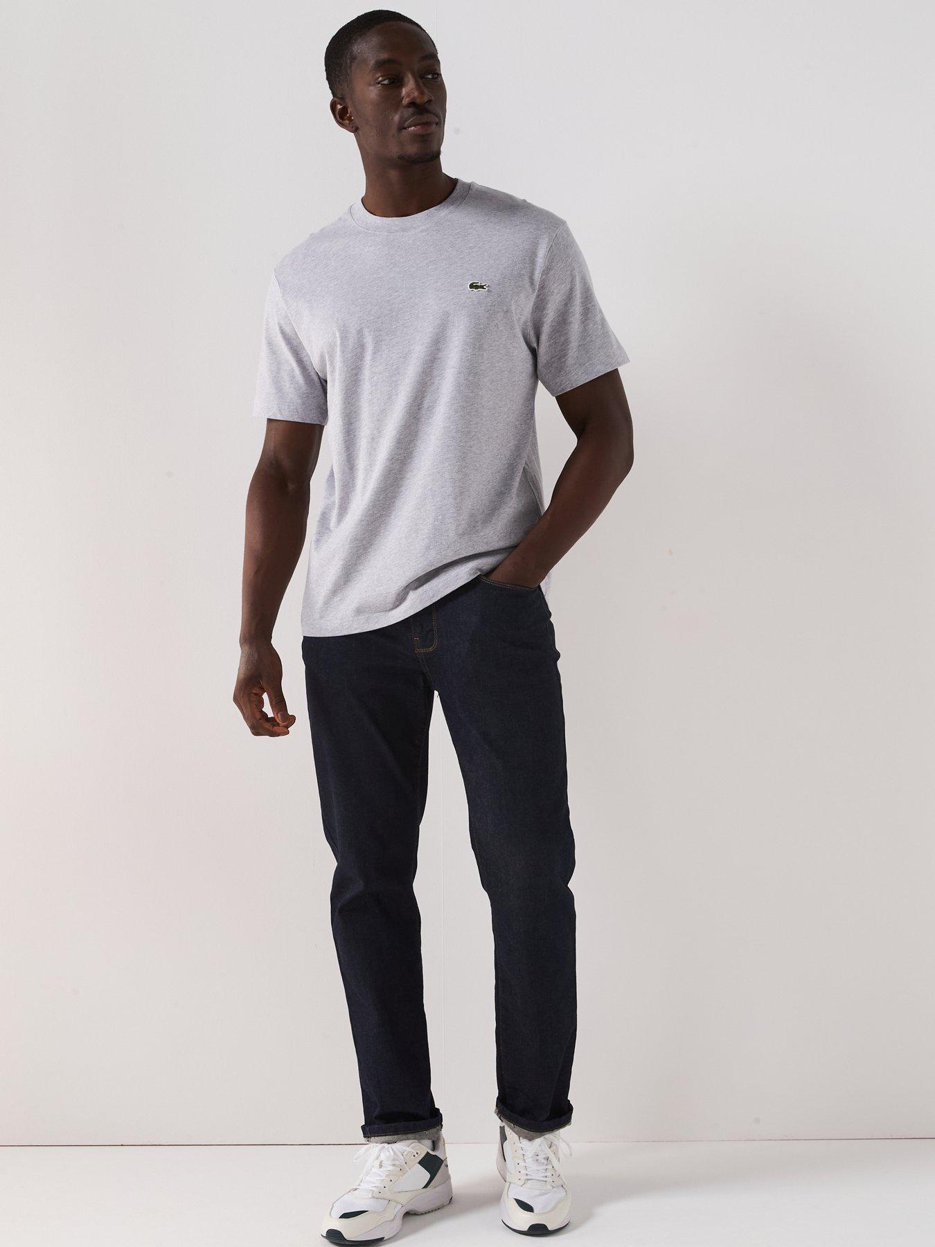 Image 3 of 4 of Lacoste Mid Weight Cotton Jersey T-Shirt - Light Grey