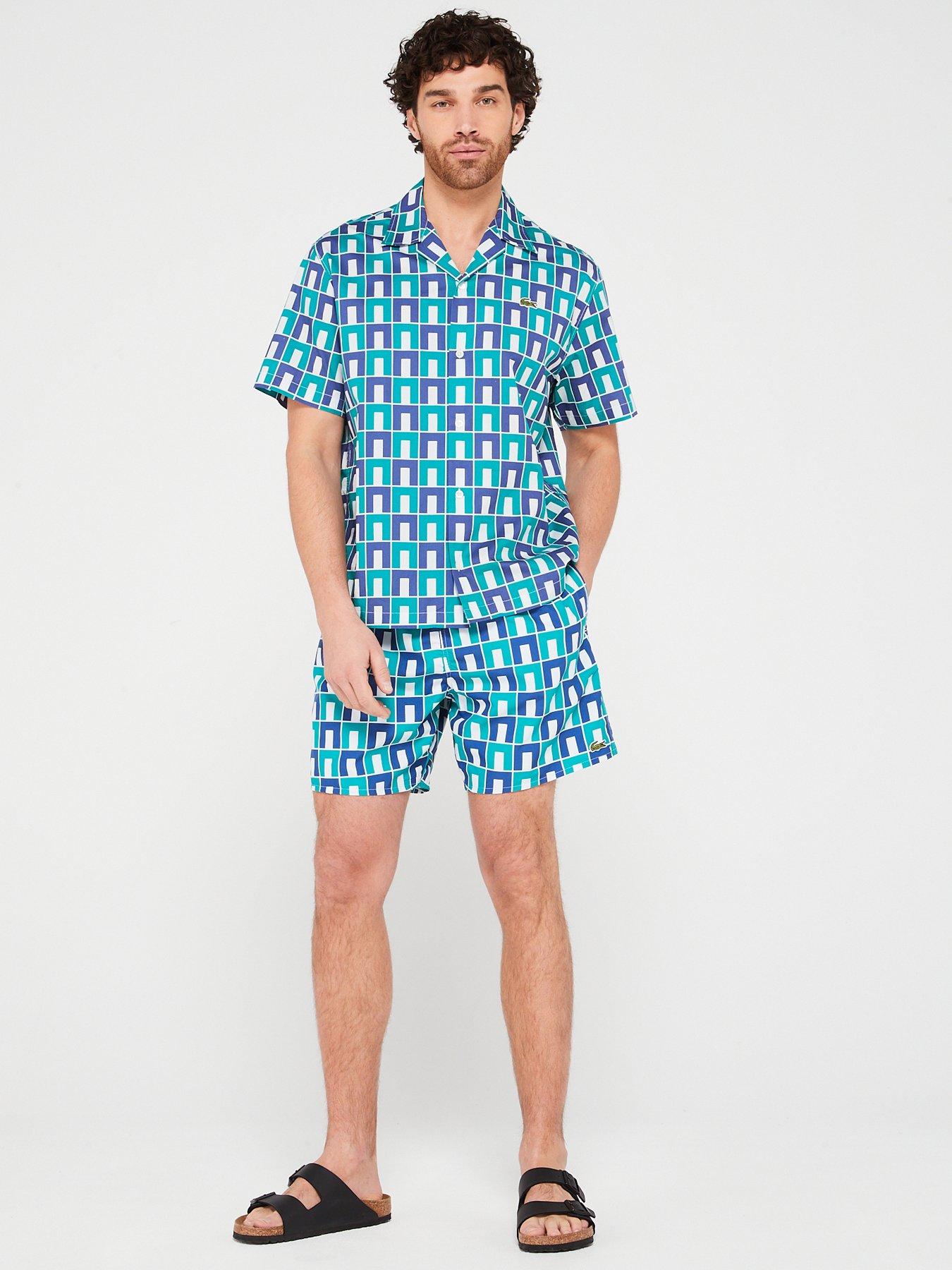 lacoste-lacoste-robert-george-blue-archive-print-co-ord-swim-shorts-greenback