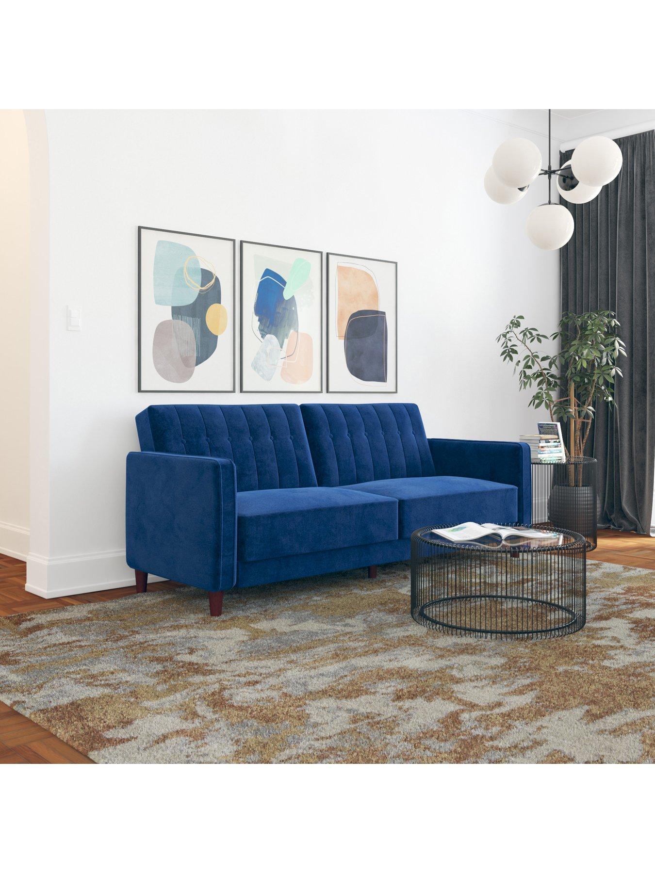 undefined Pin Tufted Transitional Velvet Sofa Bed