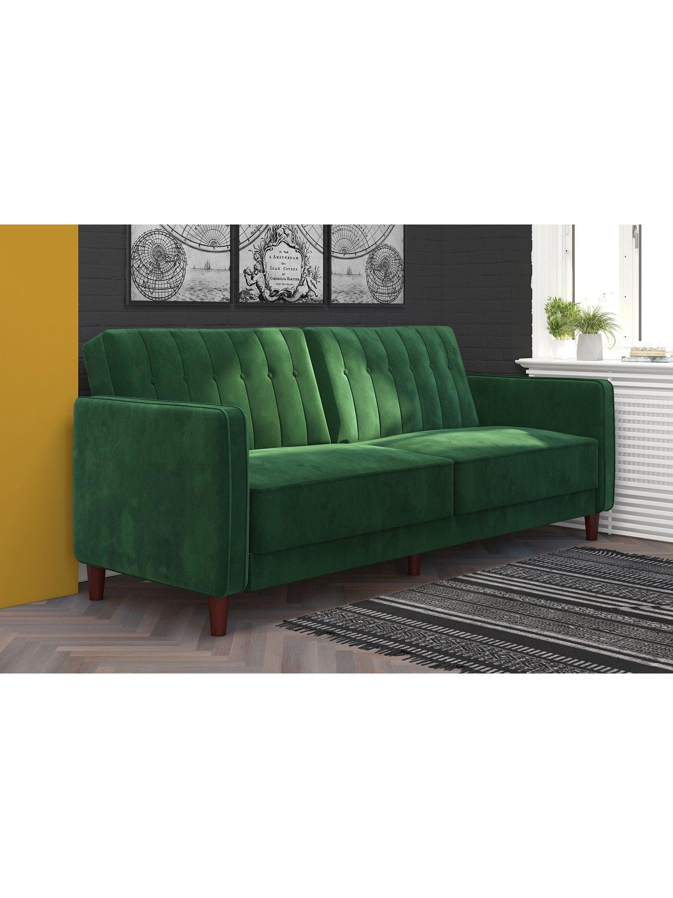 Dorel Home Pin Tufted Transitional Velvet Sofa Bed