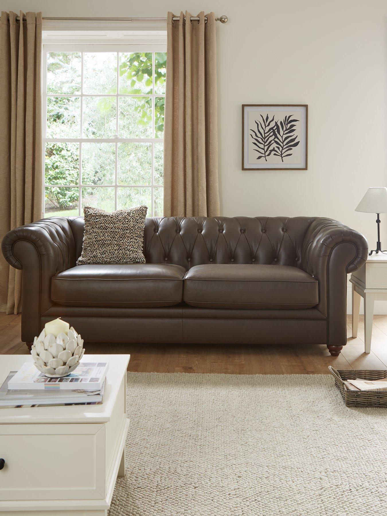 Image 1 of 7 of The Very Collection New Bakerfield 3 Seater Leather/Faux Leather Sofa