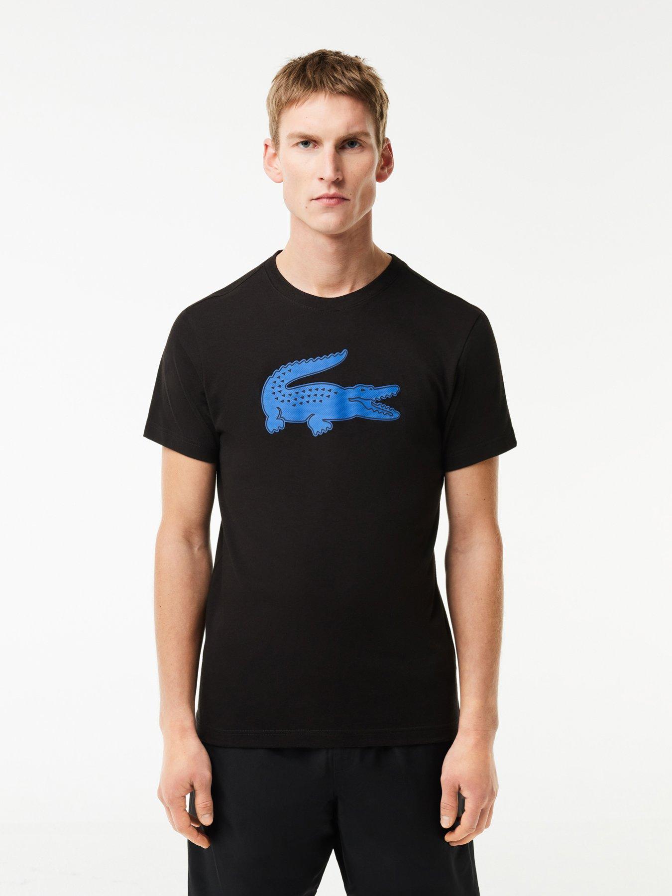 Lacoste logo contrast t shirt best sale