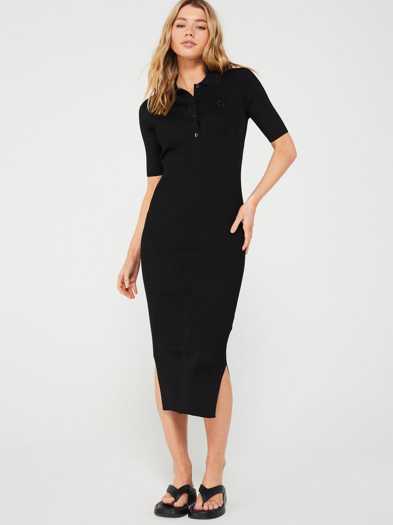 boss-boss-black-formica-bb-logo-knitted-midi-dress-black