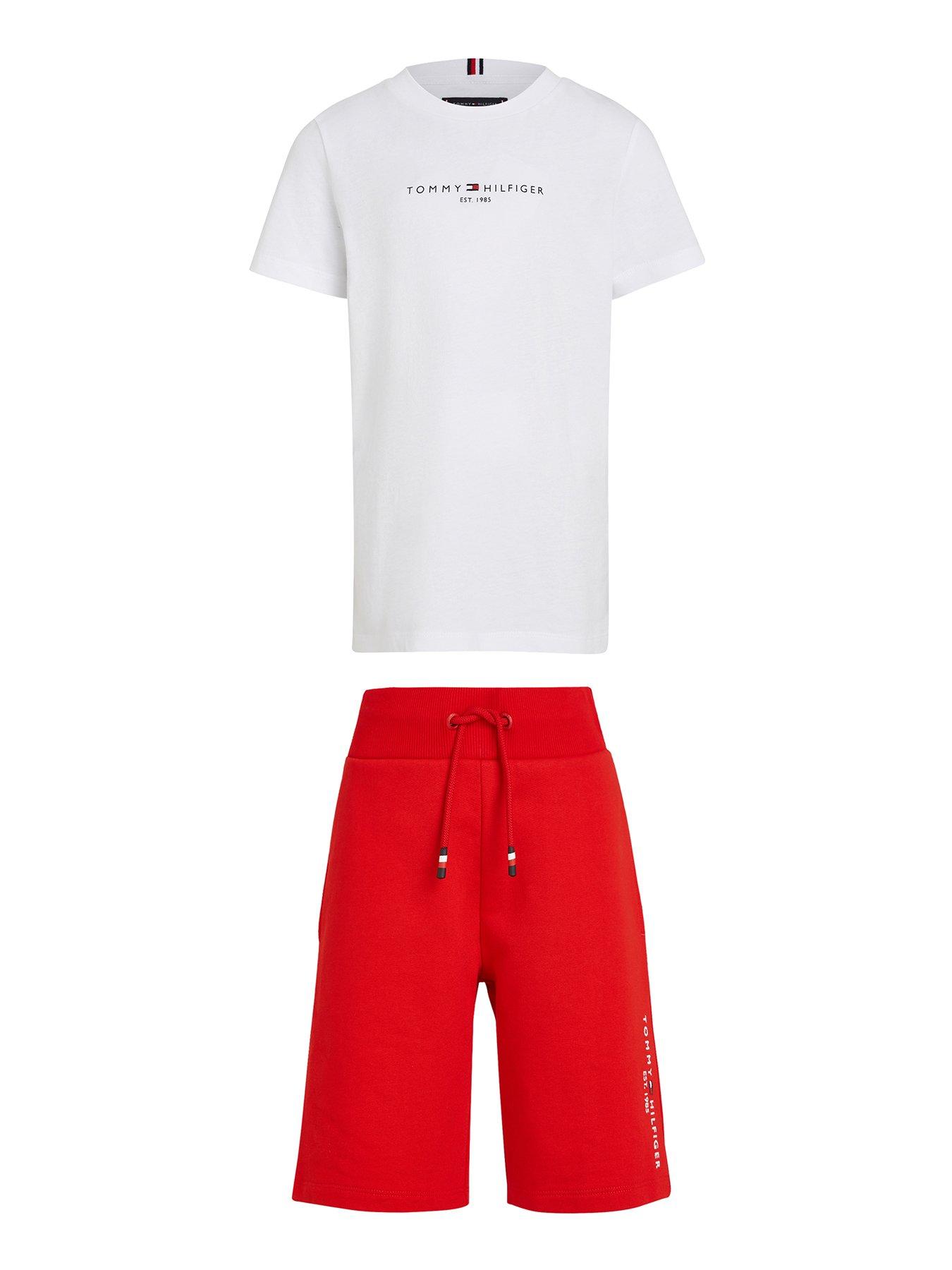 tommy-hilfiger-boys-essential-short-sleeve-t-shirt-and-short-set-fierce-red