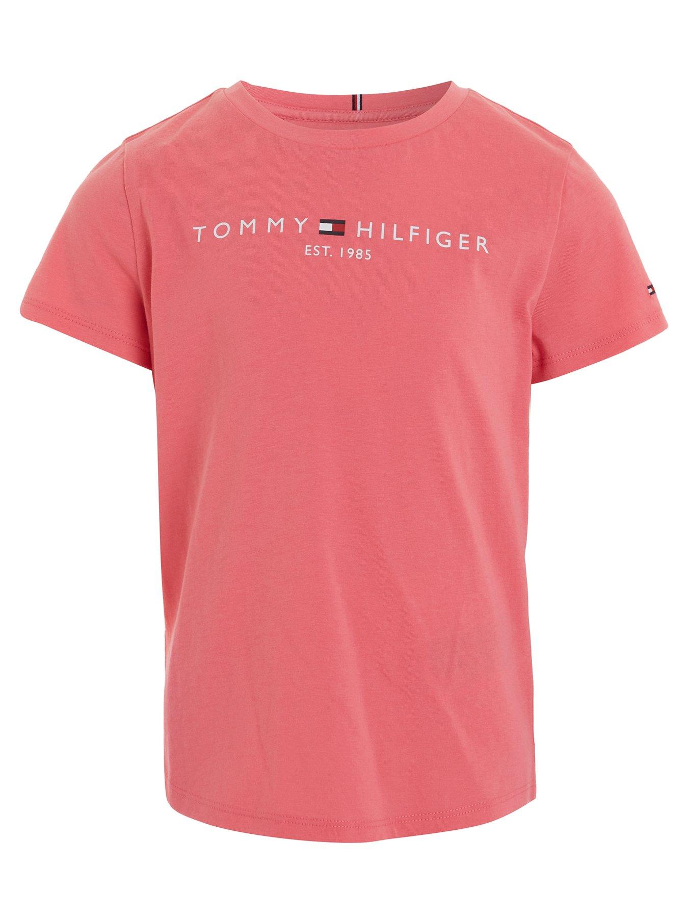 Tommy Hilfiger Girls' Short Sleeve Boxy Fit T-Shirt with Logo Print