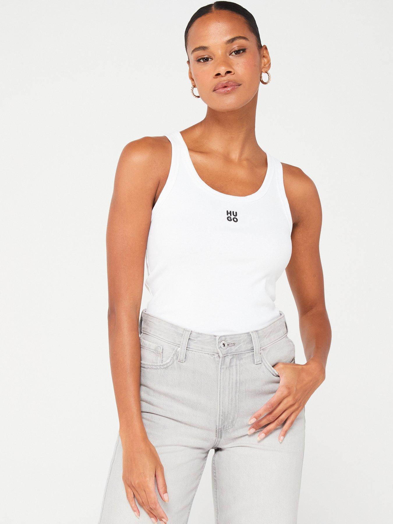 hugo-red-datamia-logo-vest-top-white